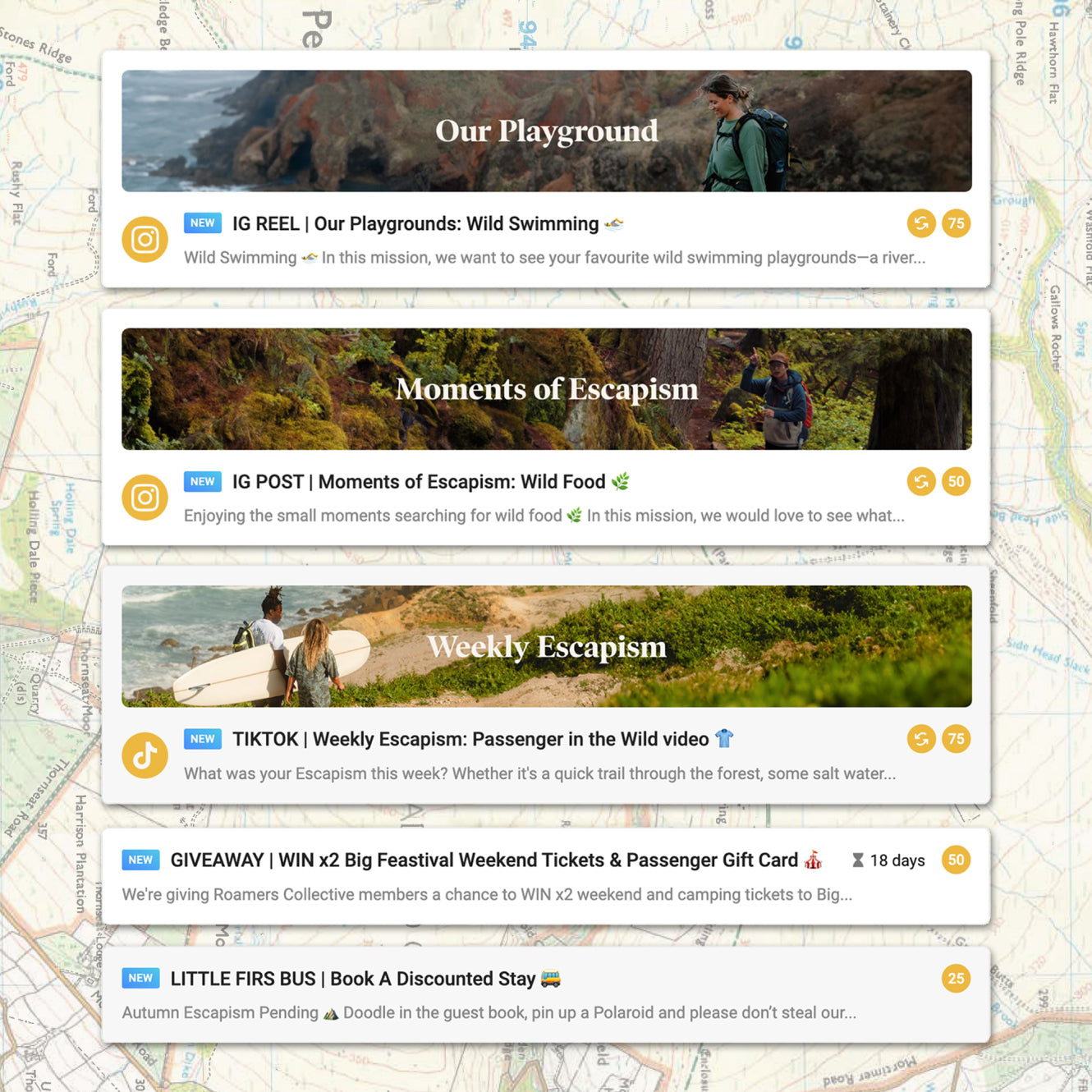 Accomplissez des missions chaque jour, chaque semaine et en édition spéciale