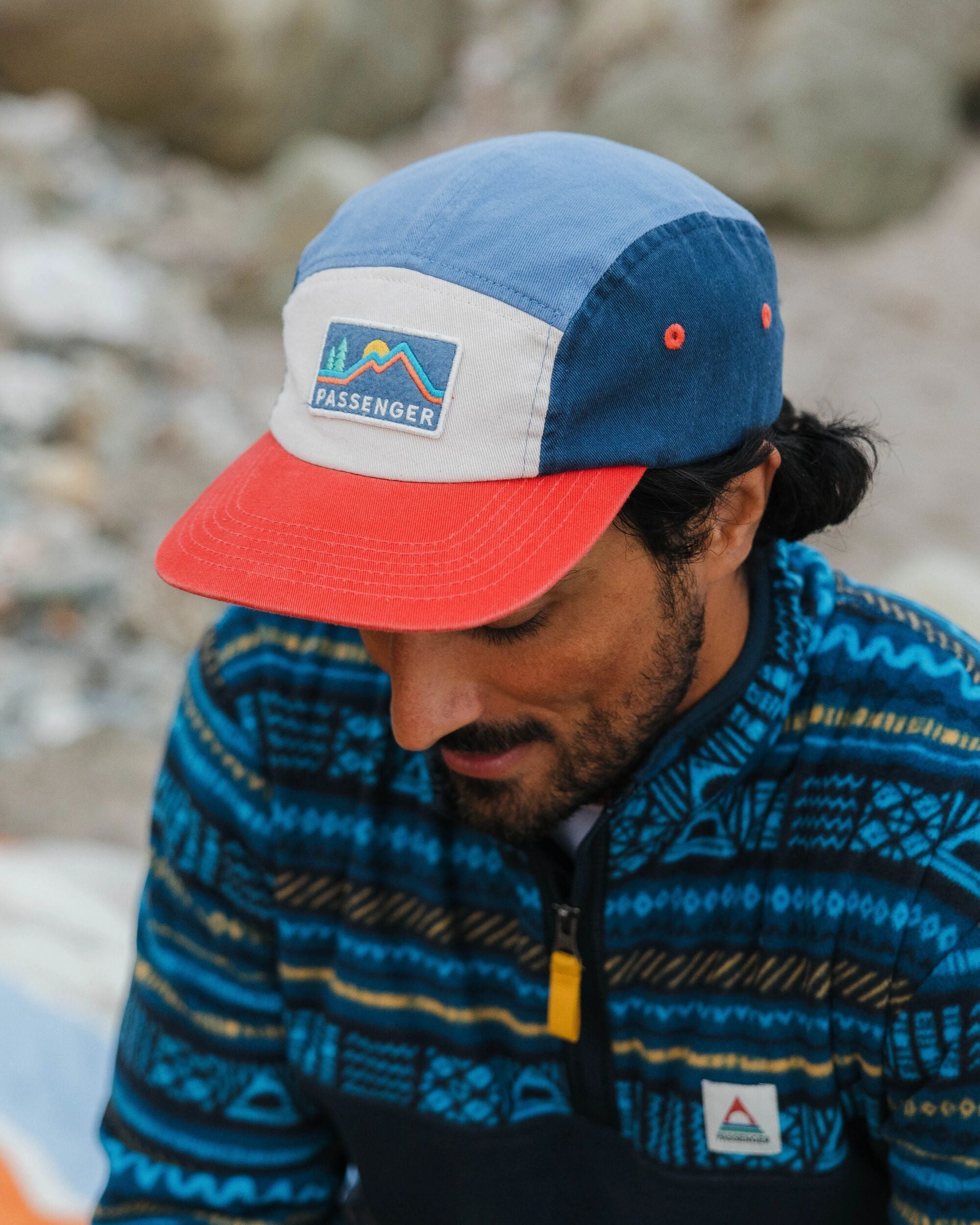 Made To Roam Recycled 5 Panel Cap - Moonlight Blue Multi - - Male