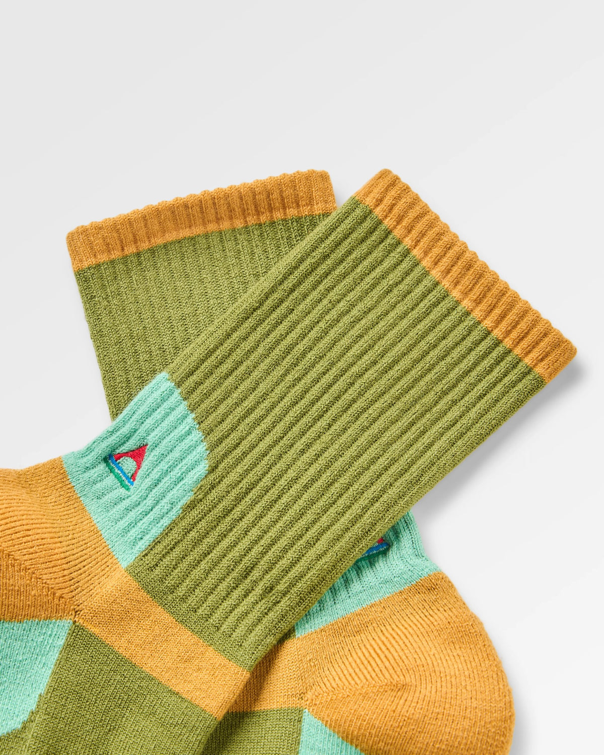 Yukon Merino Active Crew Sock - Tea Green - Flatlay