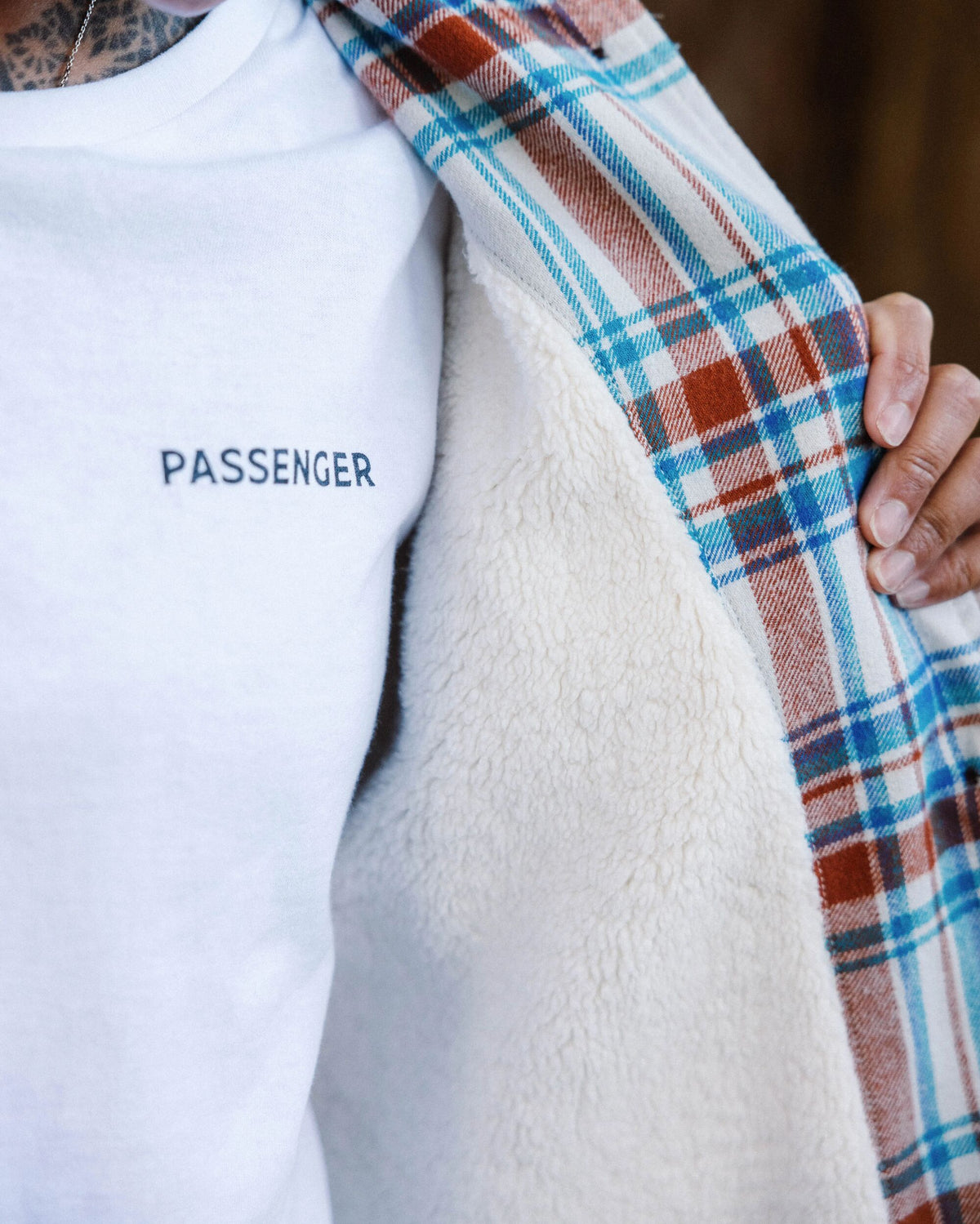 Flint Cotton Overshirt - Vintage White Check - Lifestyle