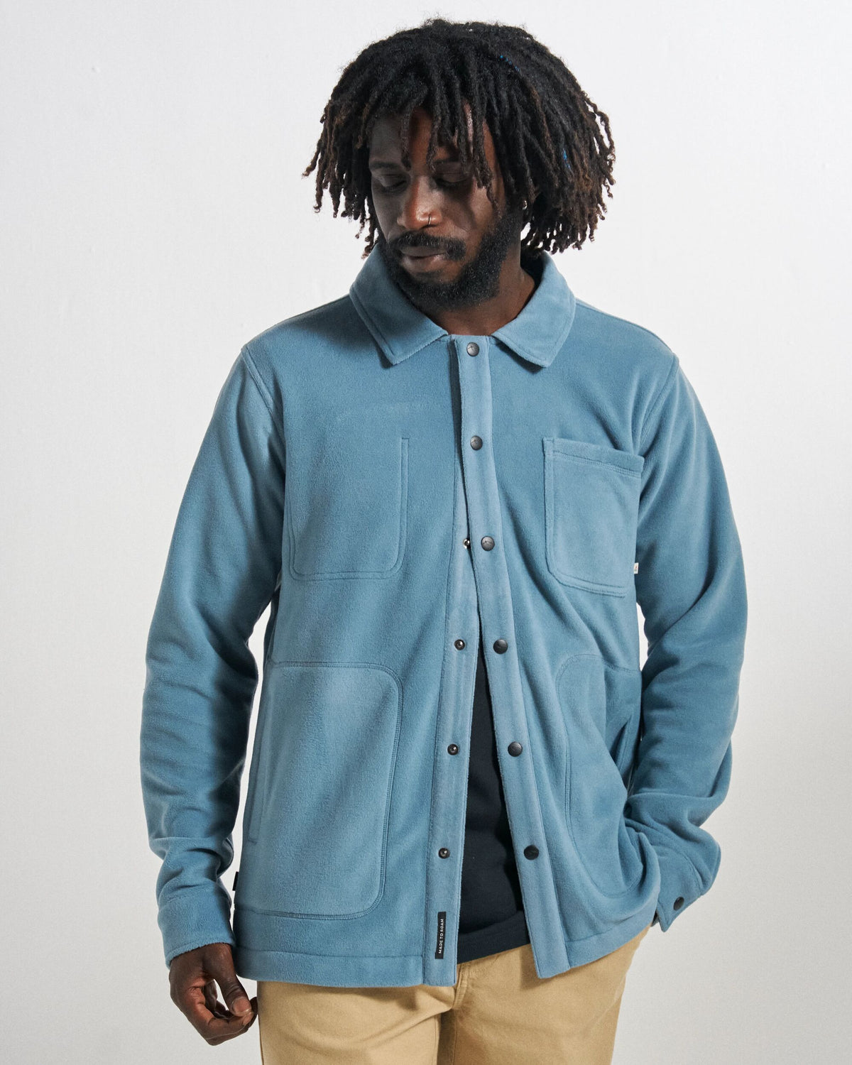 Adapt Polartec® Overshirt - Stormy Blue - Studio Model