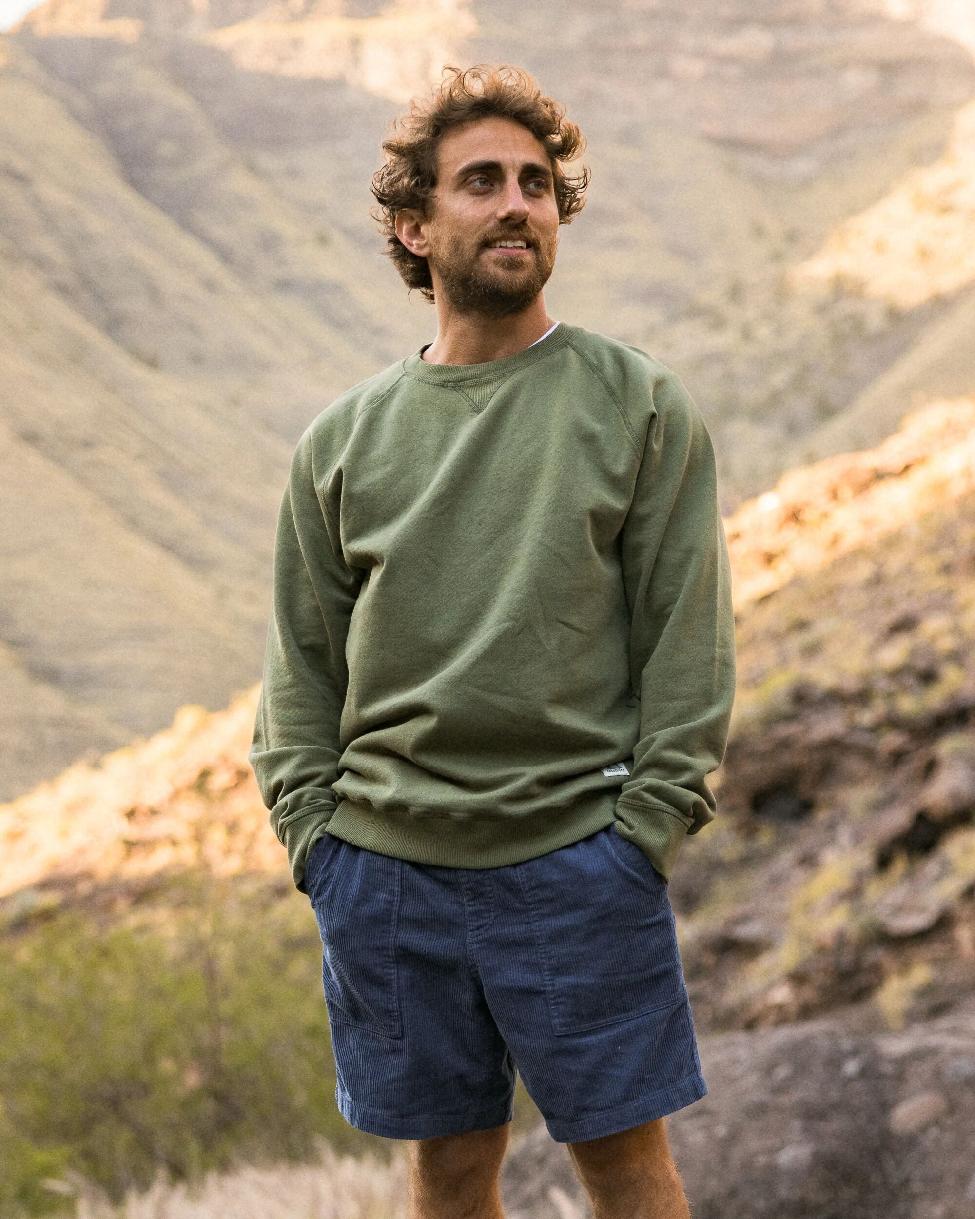 Heritage Recycled Cotton Sweatshirt - Khaki - Lifestyle