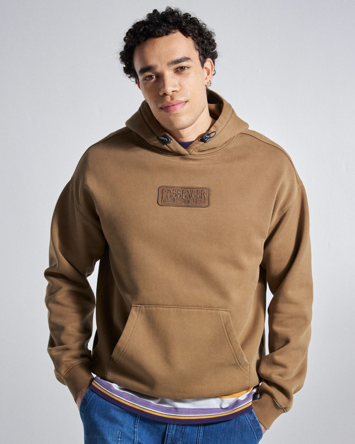 Boundless Relaxed Fit Hoodie - Caramel Brown - Studio Model