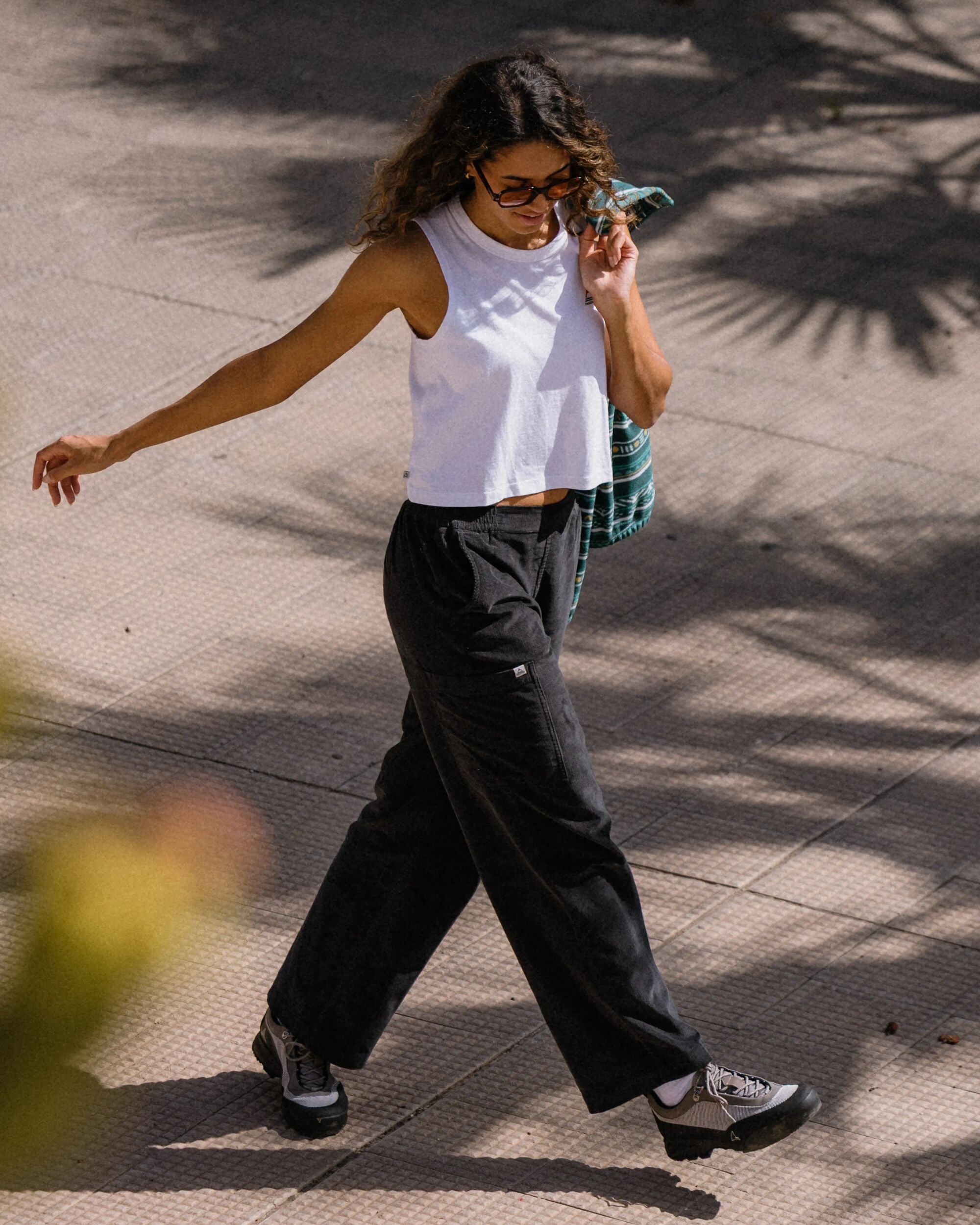 Someday Organic Cotton Corduroy Trouser - Black - Lifestyle