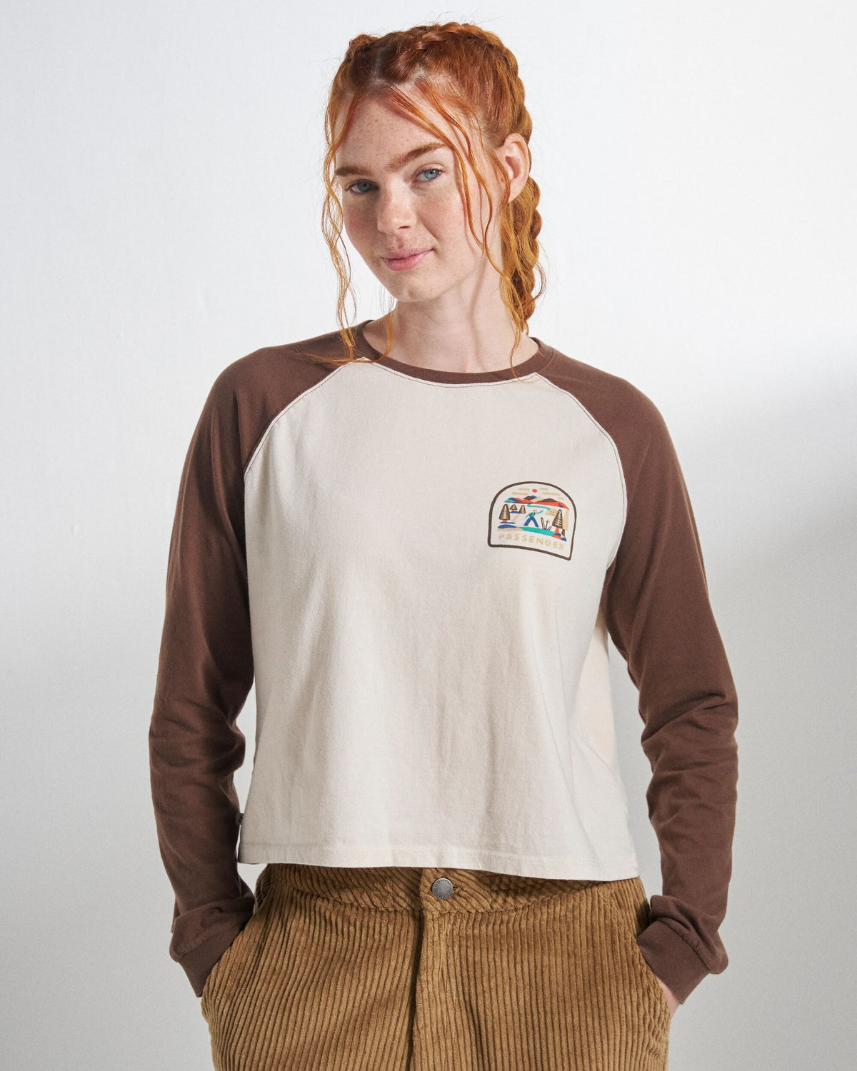 Lost Patch Women's LS T-Shirt - White Sand - Studio Model