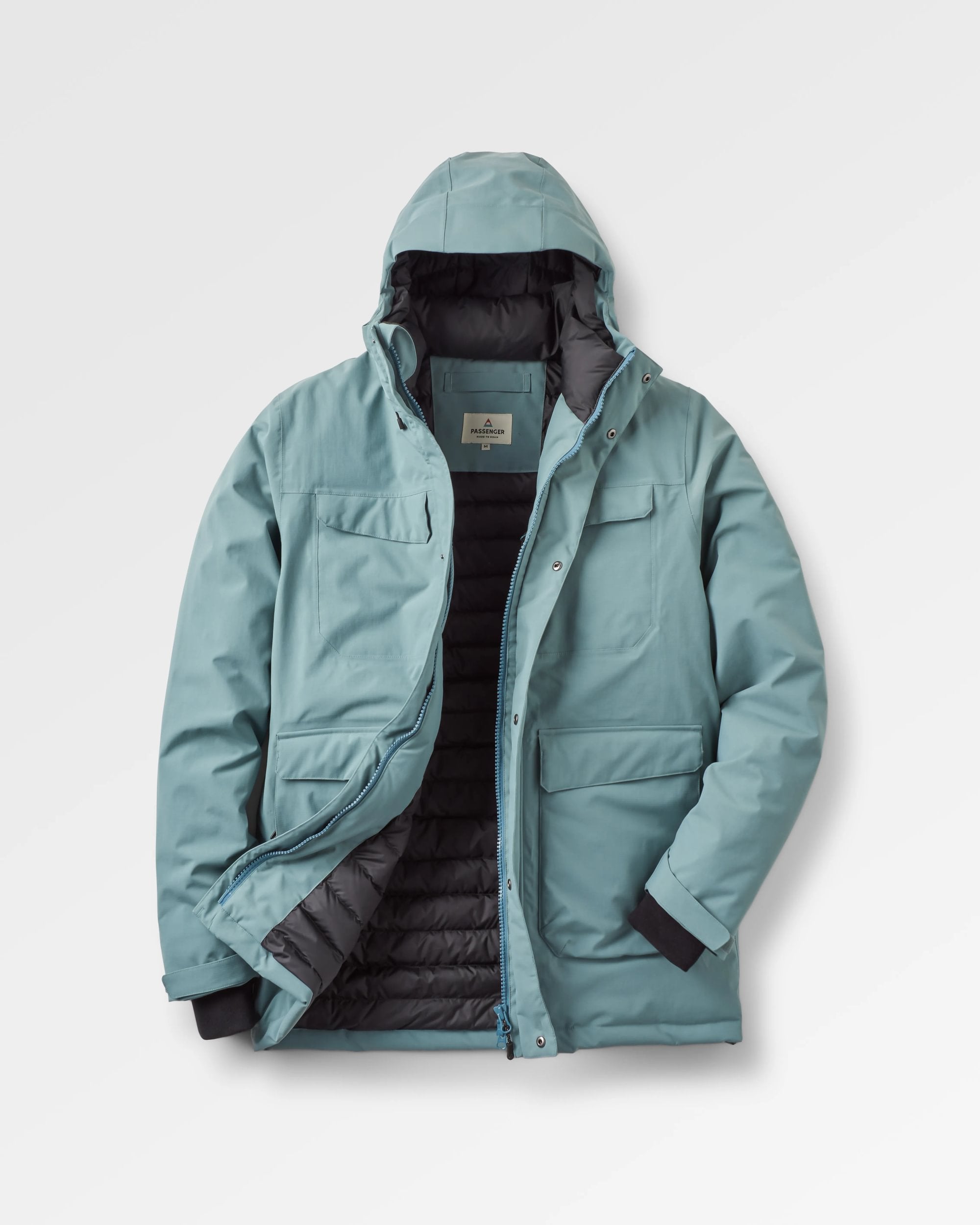 Explorer Waterproof Down Parka - Stormy Sea - Flatlay