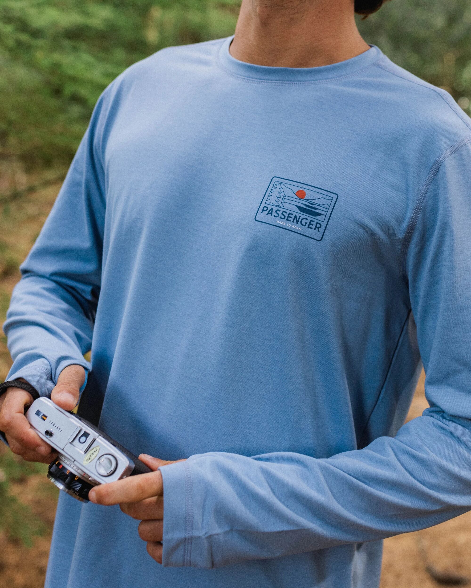 Roamscreen UPF50 Drirelease® Men's LS T-Shirt - Faded Denim - Lifestyle