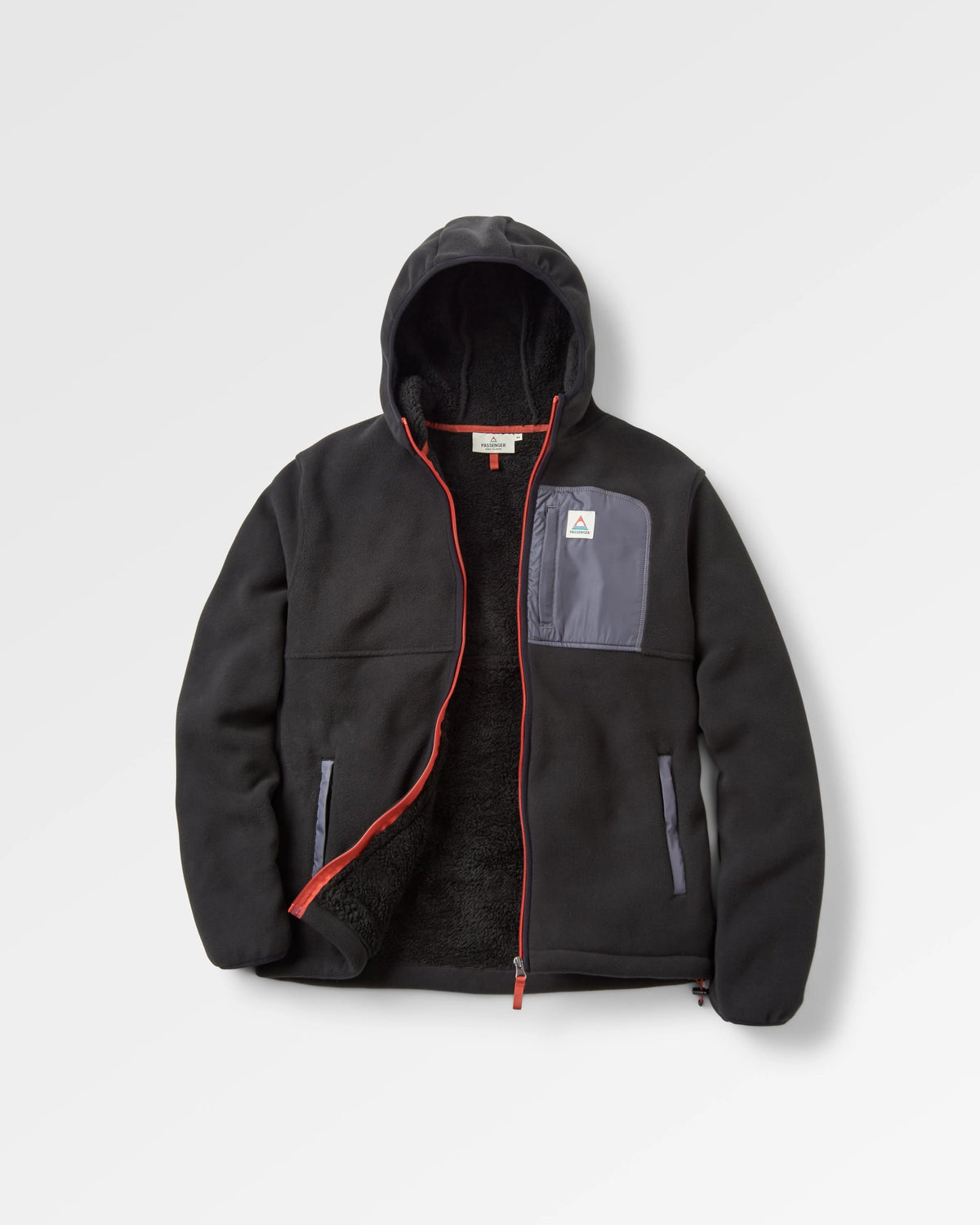 Loch Hooded Polar Fleece - Black - Flatlay
