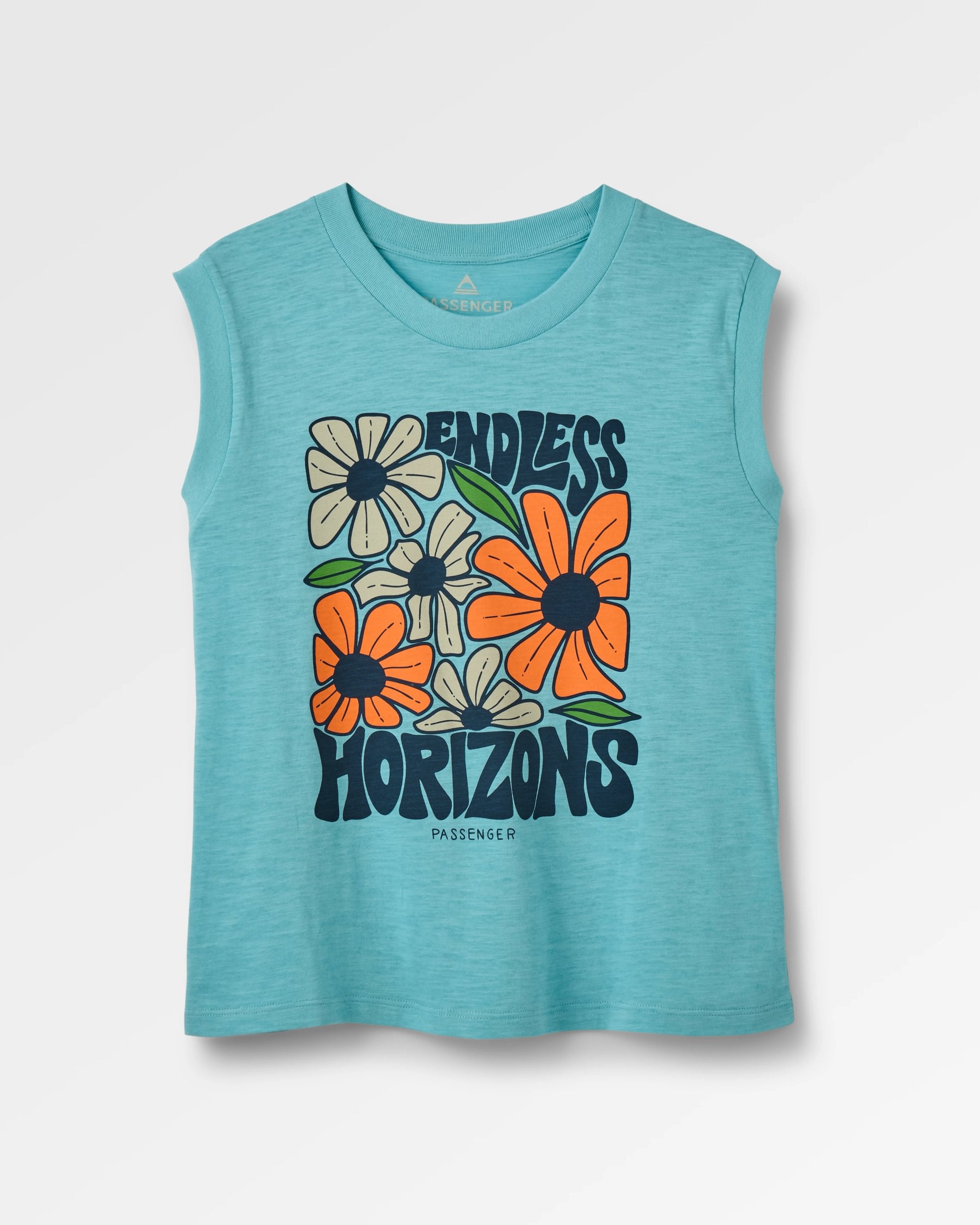 Endlose Horizonte Top - Retro Blau