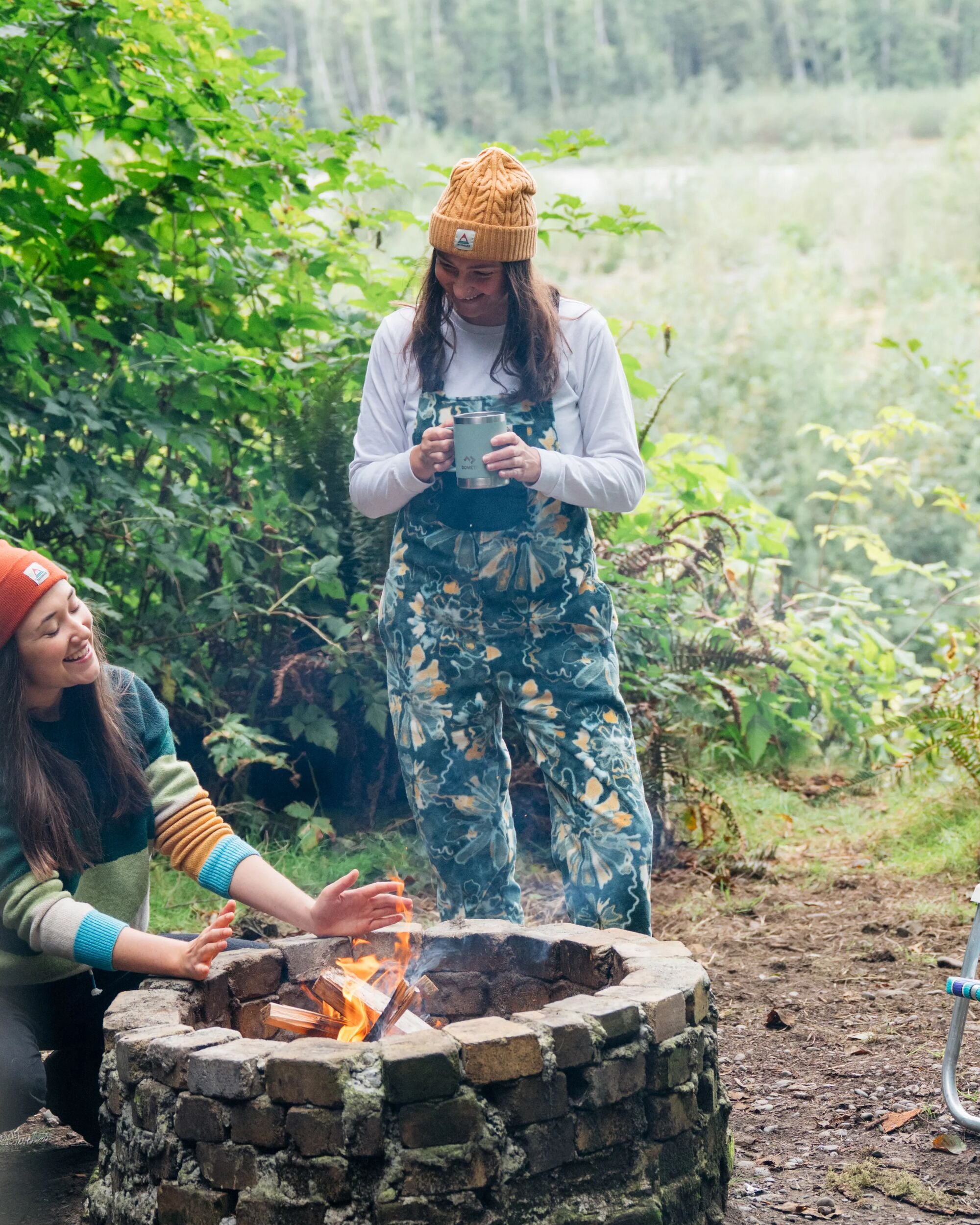 Ace Recycled Polar Fleece Dungarees - Frost Dark Fern - Lifestyle