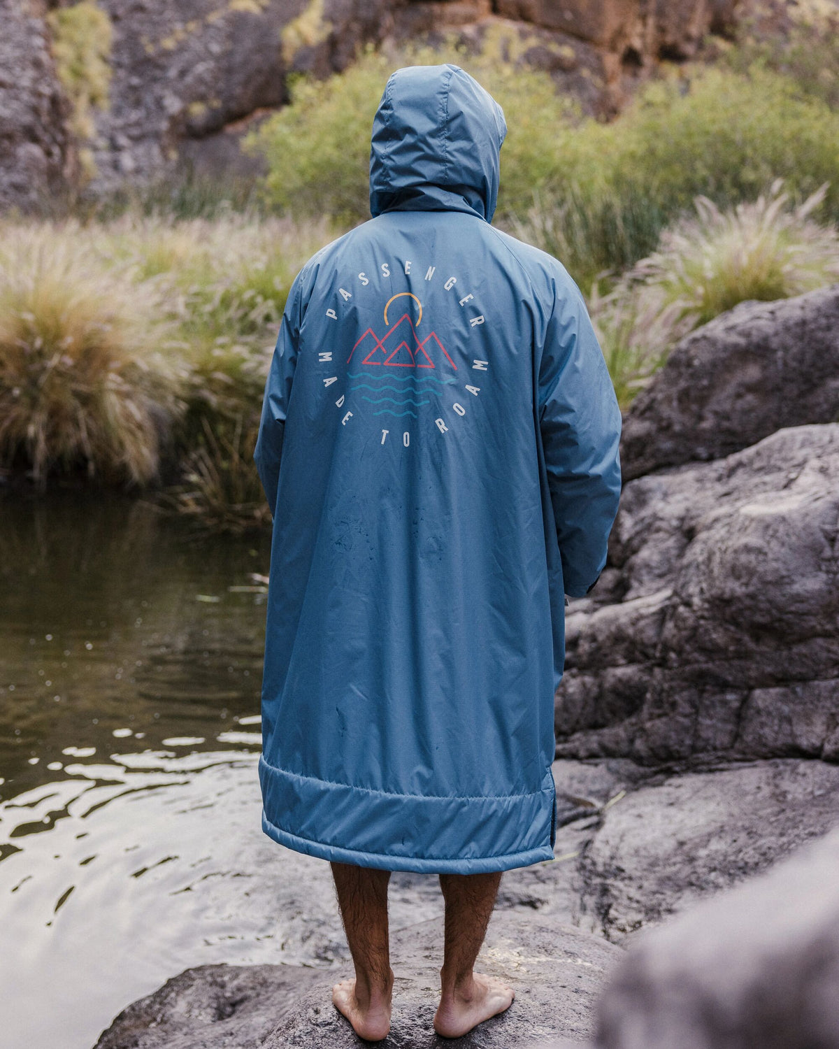 Escapism Sherpa Lined Changing Robe - Moonlight Blue - Lifestyle - Male