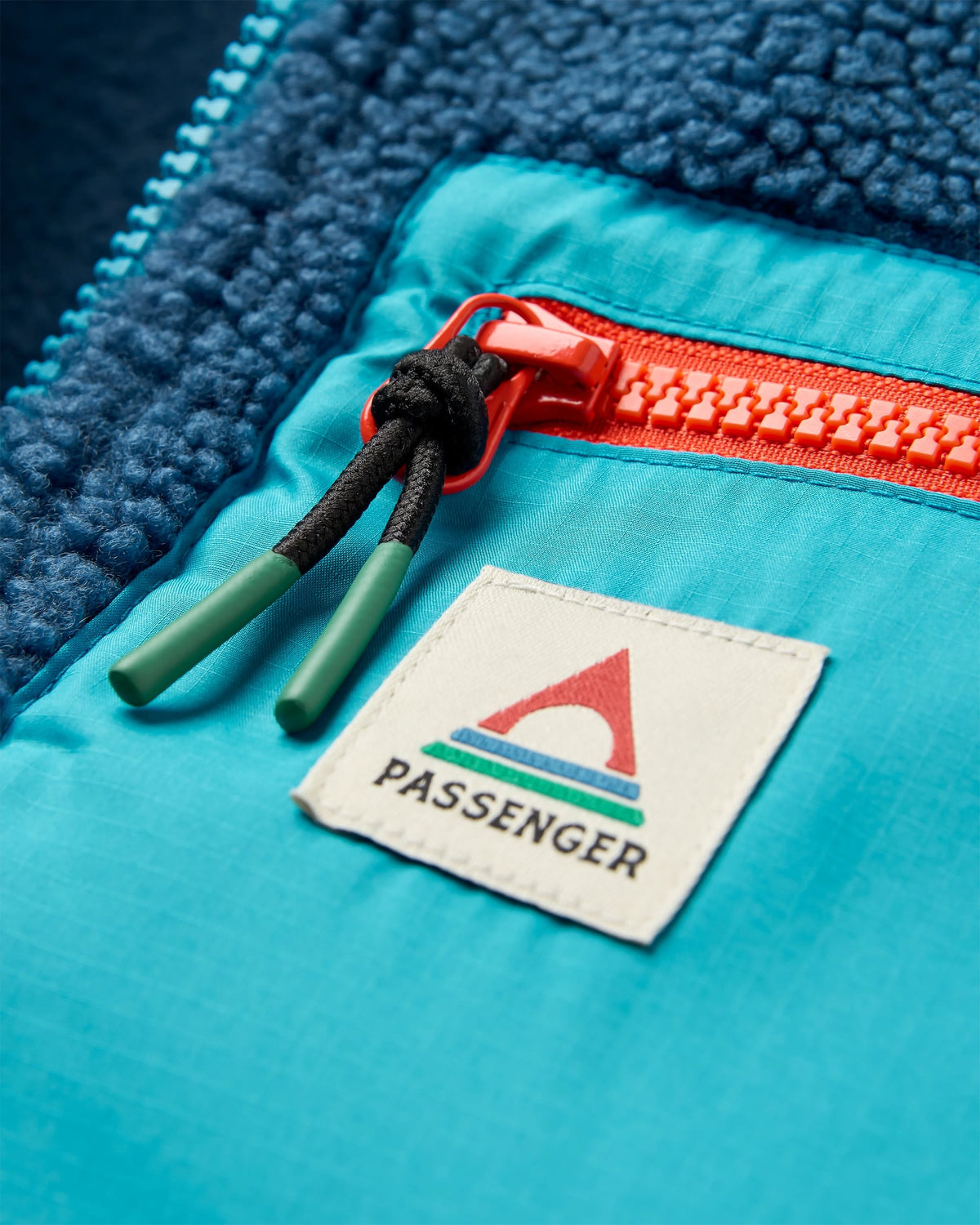 Ravi Recycled Sherpa Fleece - Dark Denim - Flatlay