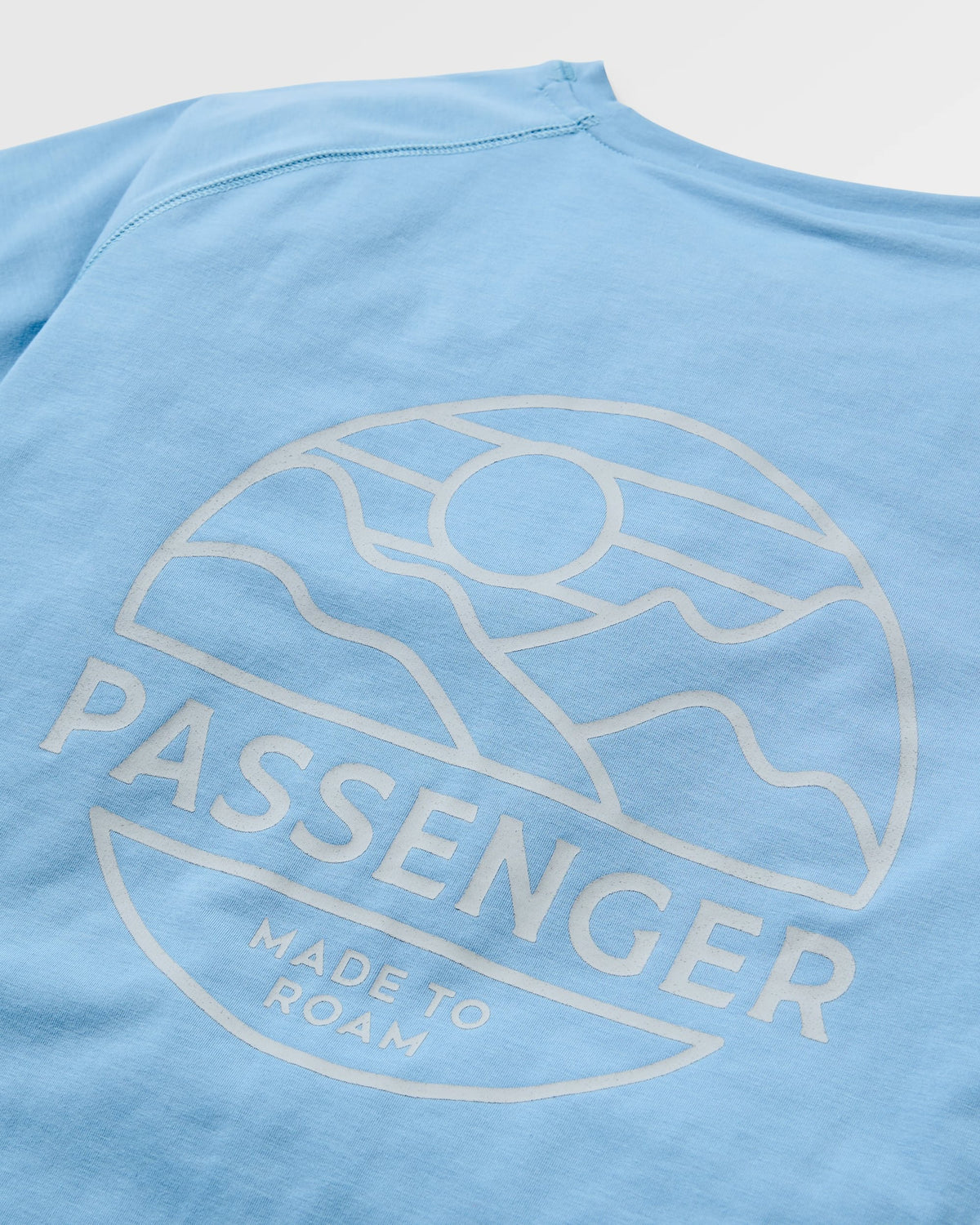 Sedona Recycled Active T-Shirt - Faded Denim - Flatlay