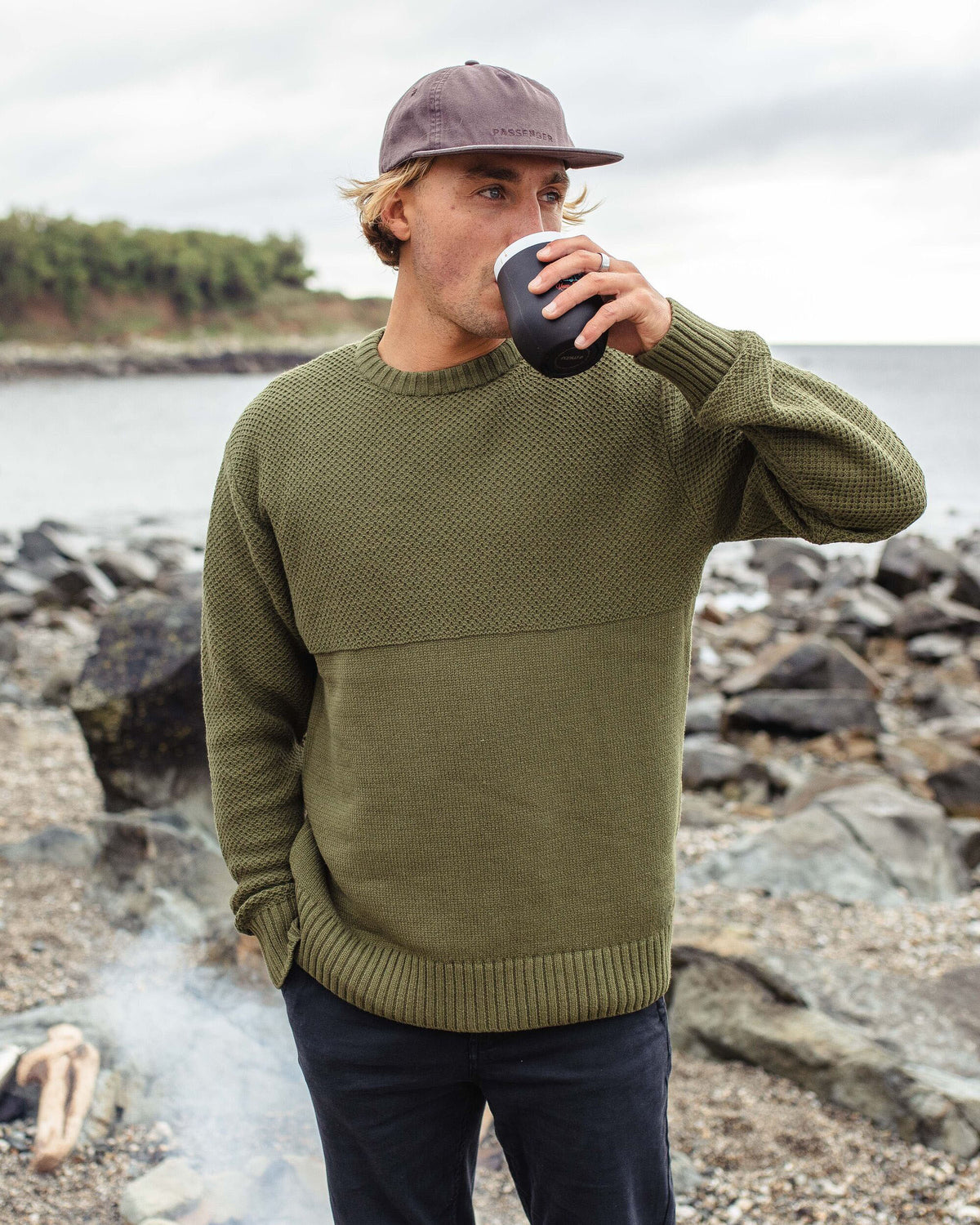 Swell Knitted Jumper - Khaki - Lifestyle