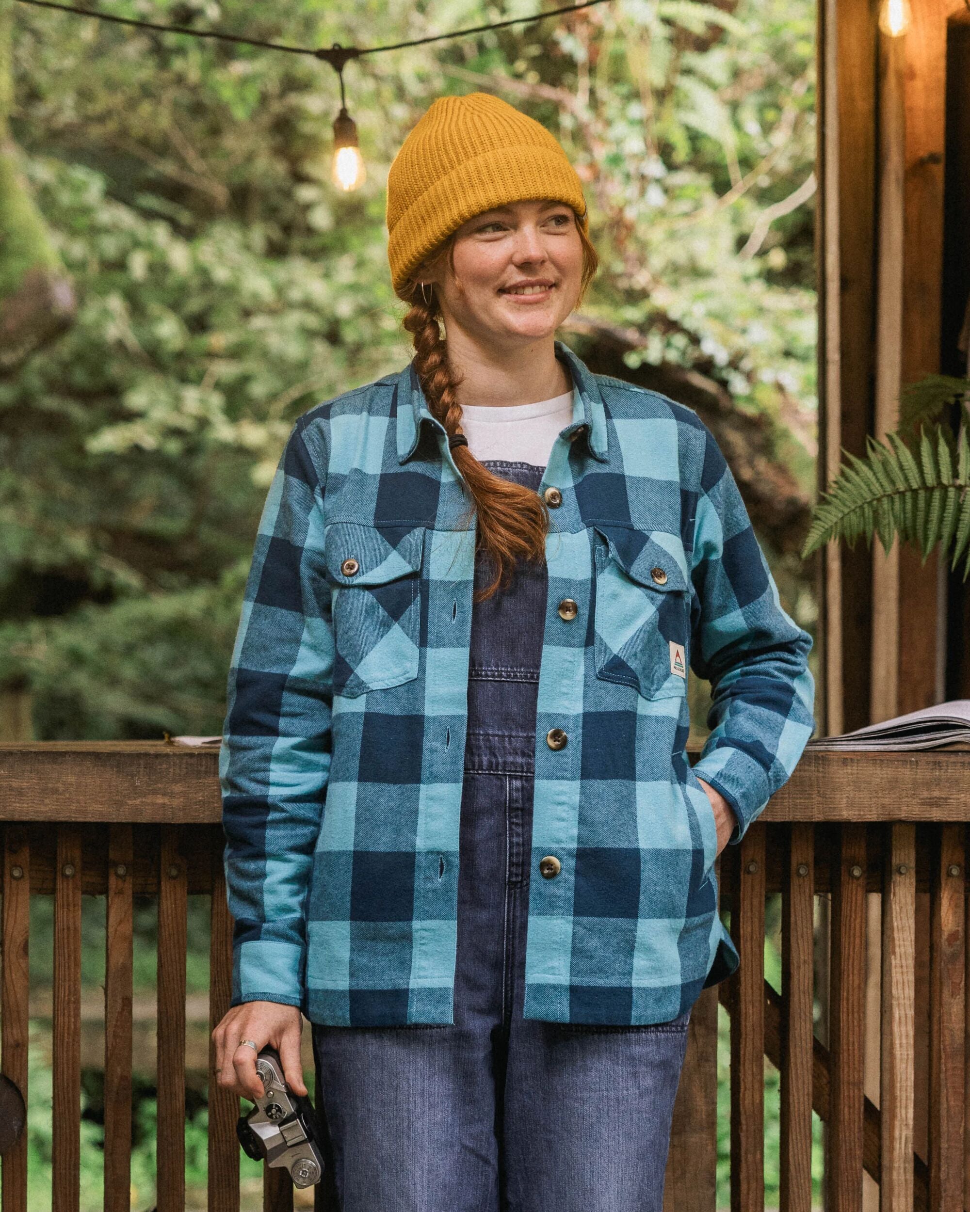 Stella Organic Cotton LS Shirt - Retro Blue Check - Lifestyle