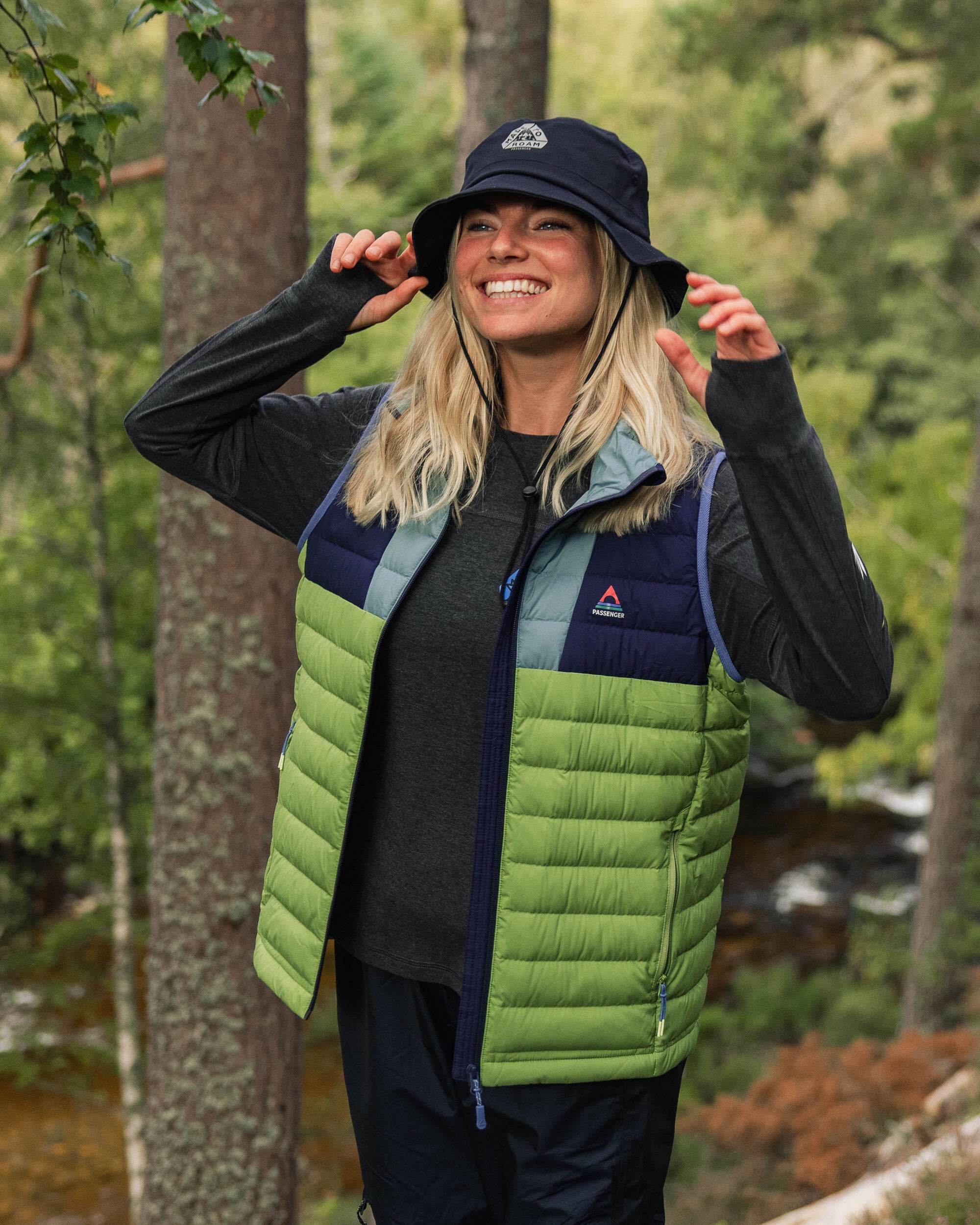 Northstar Down Recycled Gilet - Rich Navy/Pear Green/Arctic - Lifestyle