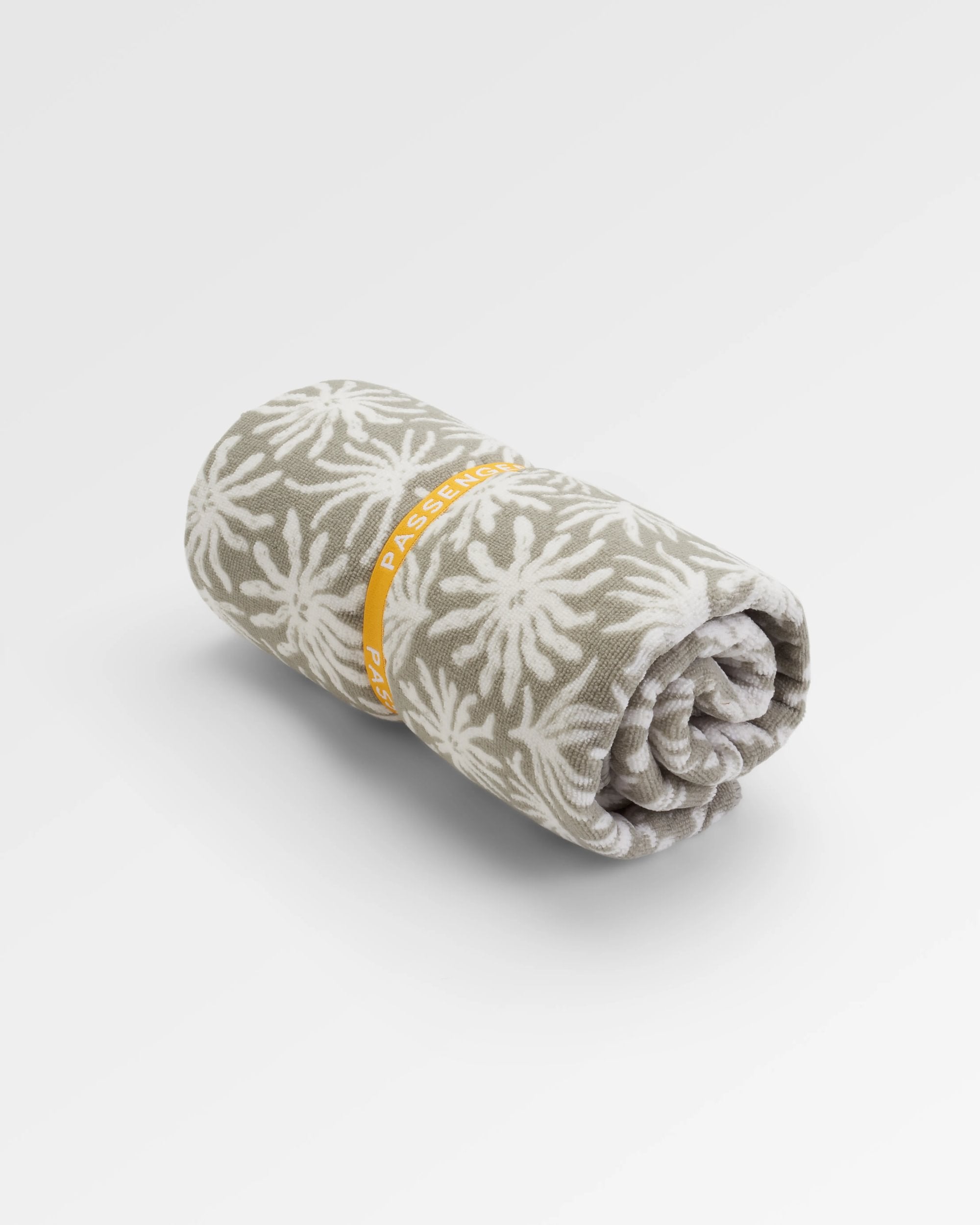 Travel Recycled Quick Dry Towel - Seaweed Pebble Grey - Flatlay