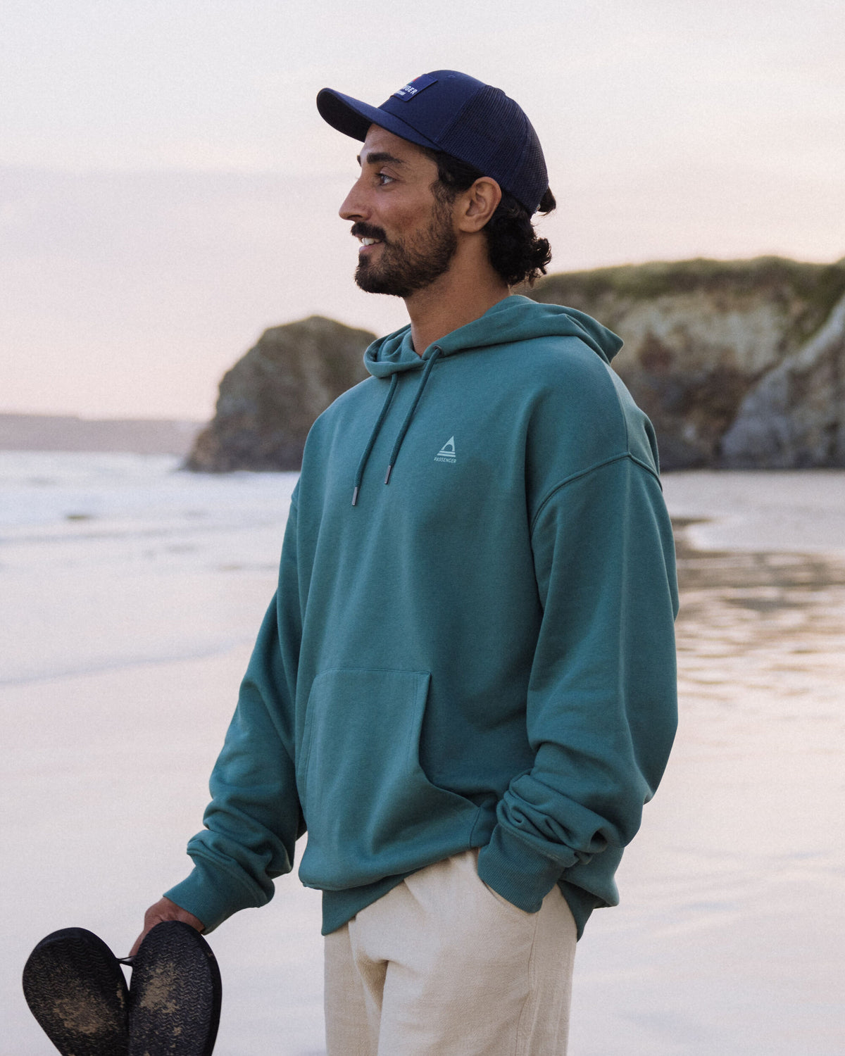 Snapshot Organic Cotton Relaxed Fit Hoodie - Deep Ocean - Lifestyle