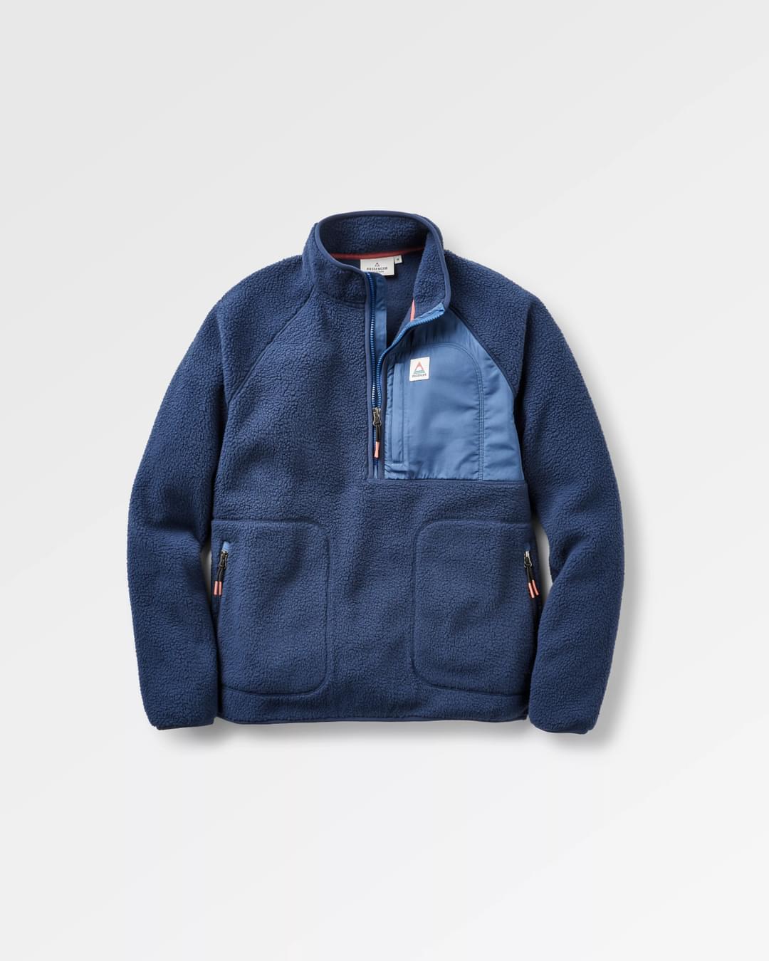 Offgrid 1/2 Zip Recycled Sherpa Fleece - Rich Navy - Flatlay