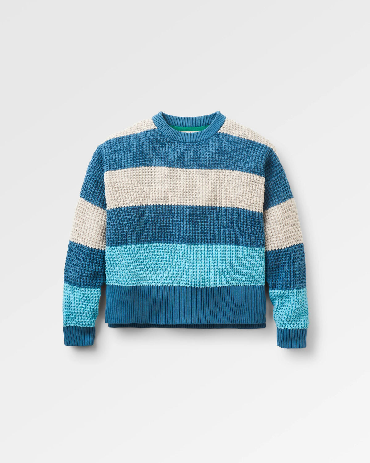 Reflection Stripey Jumper - Stormy Blue/Retro Blue - Flatlay