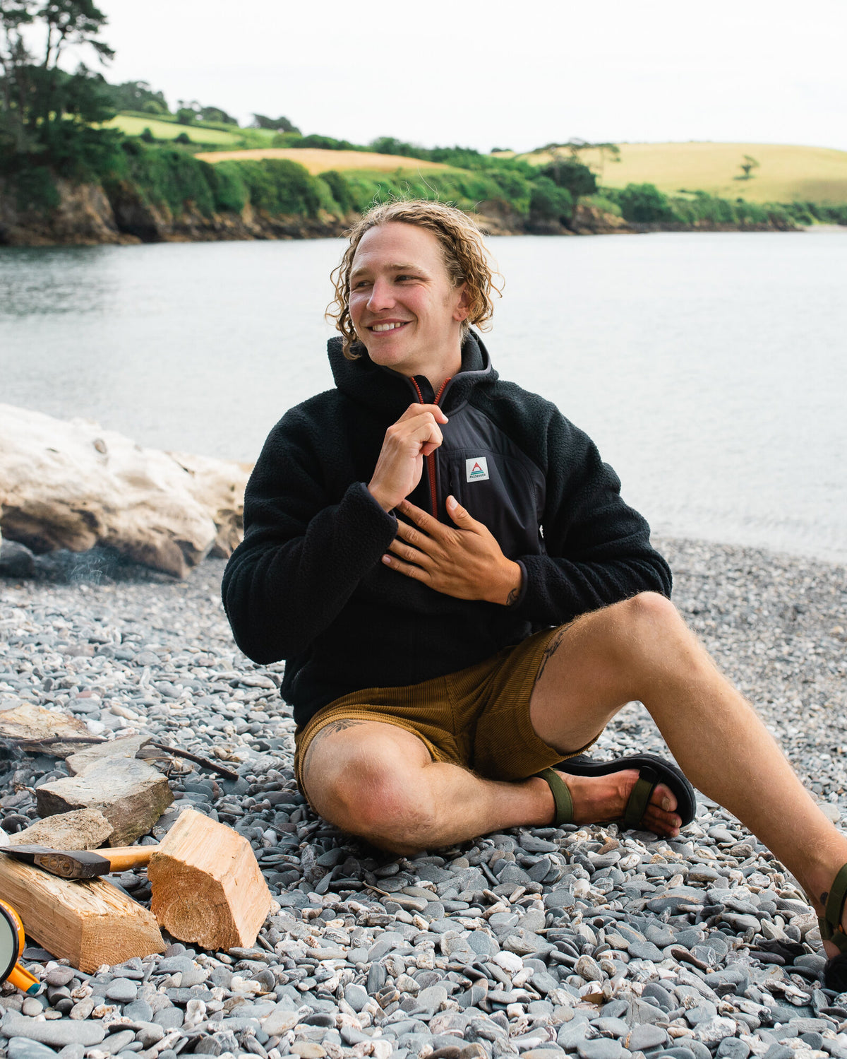 Ventura 1/2 Zip Sherpa Fleece - Black - Lifestyle