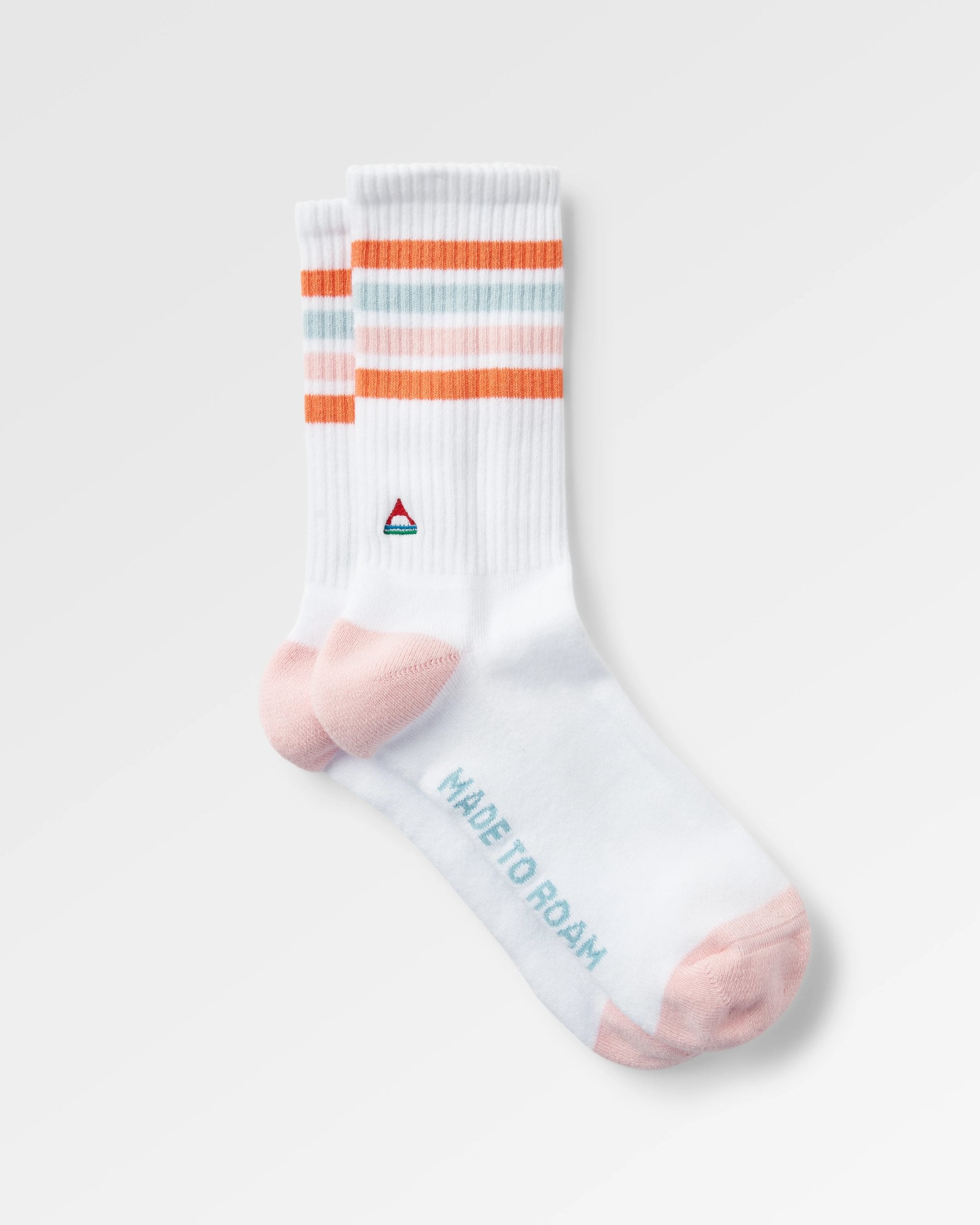 Organic Midweight Crew Socks - White - Flatlay