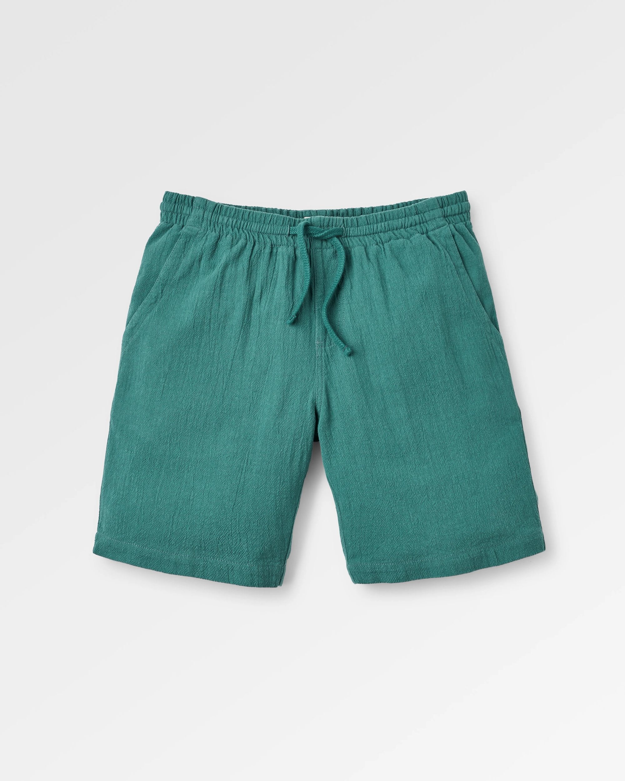 Drifter Cotton Linen Blend Short - Deep Ocean - Flatlay