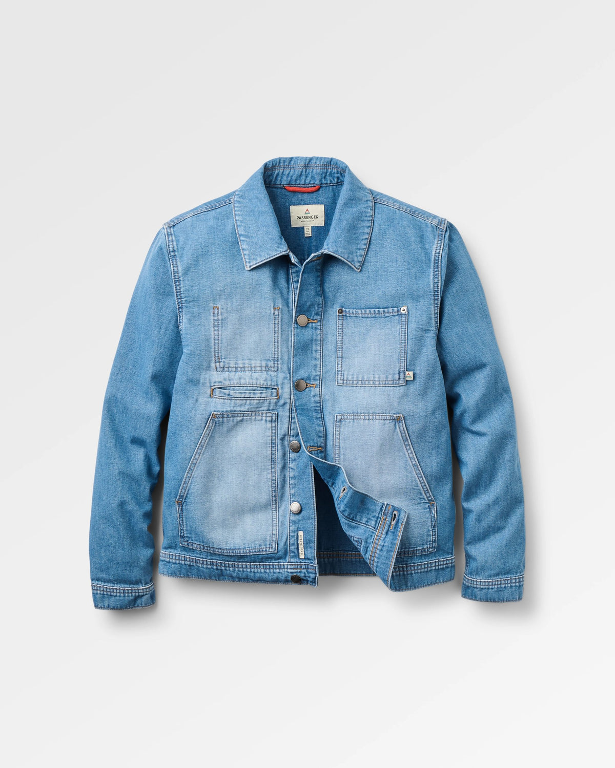 Vantage Denim Jacket - Light Wash Denim - Flatlay