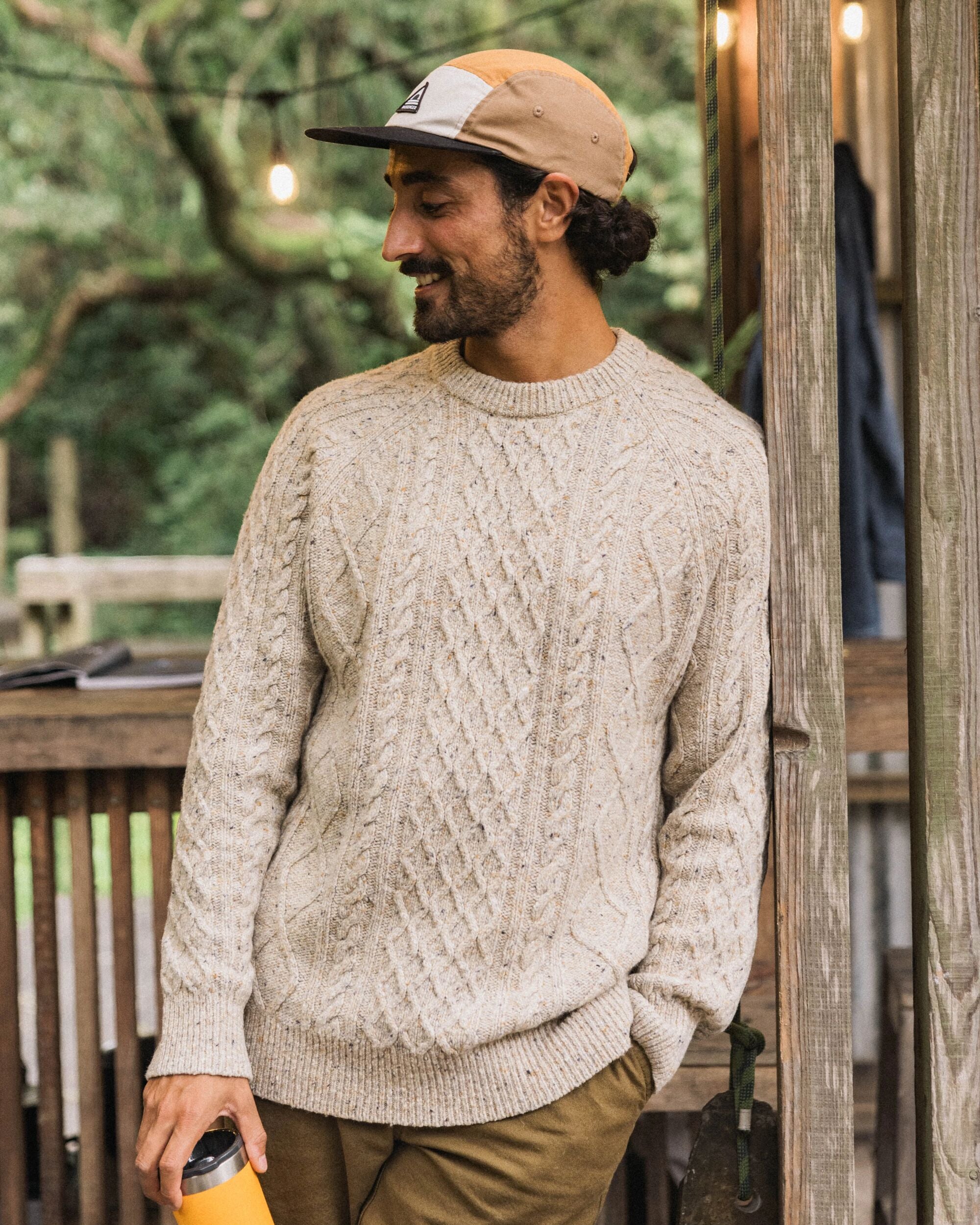 Sandbar Merino Wool Knitted Jumper - Oatmeal - Lifestyle