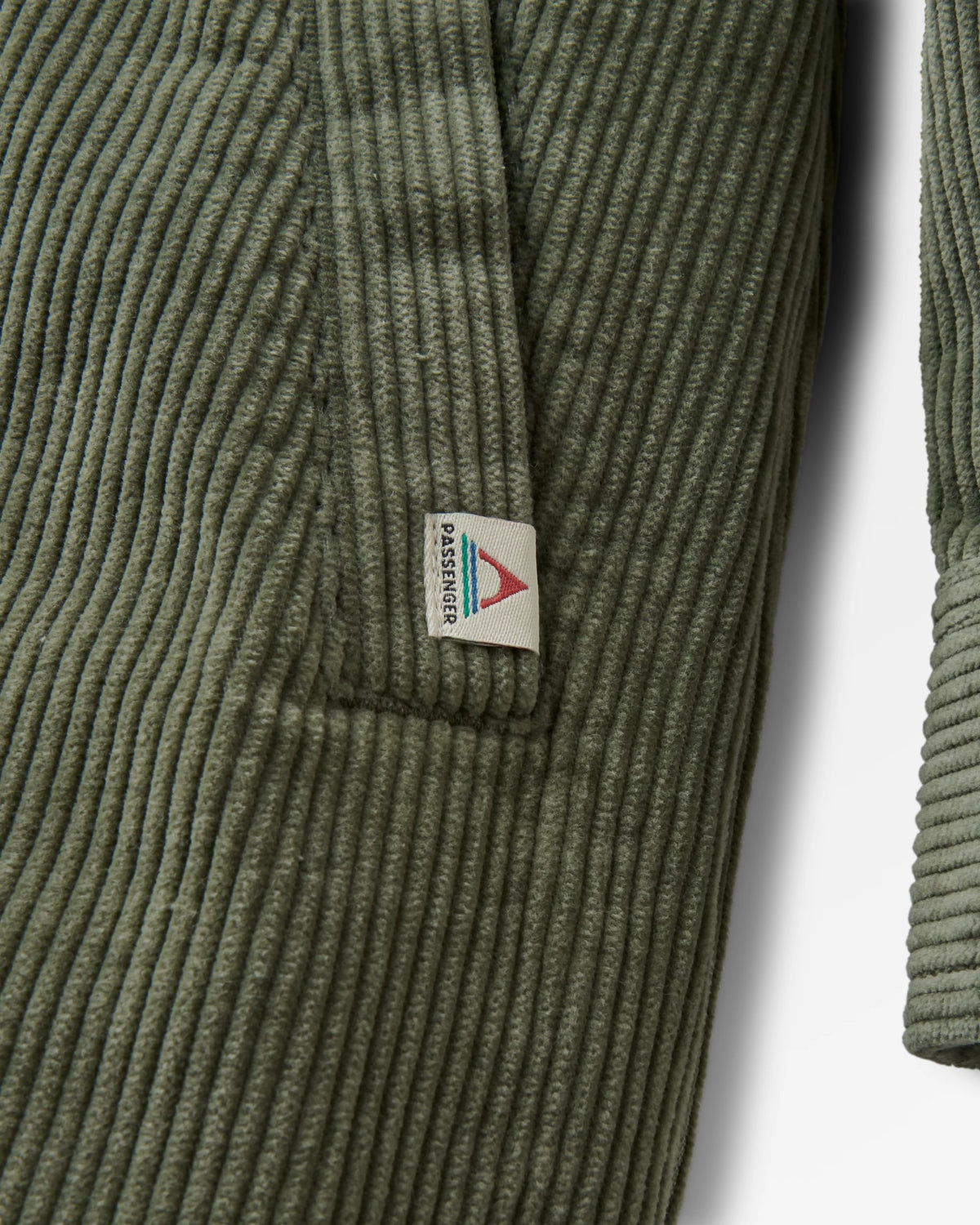 Stella Cord Shirt Dress - Dusty Olive - Flatlay