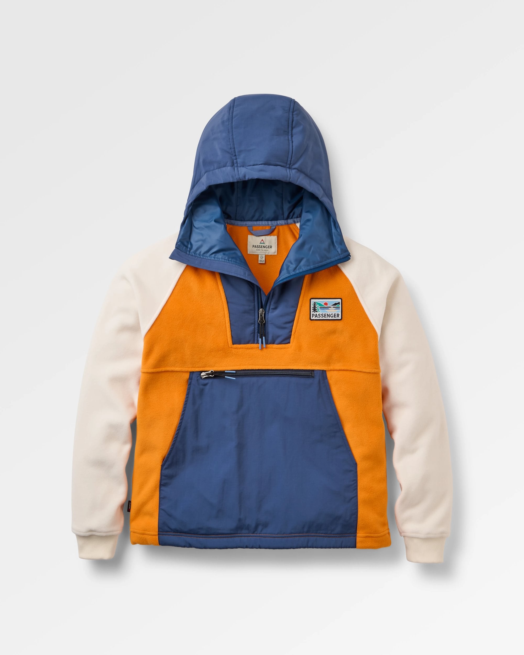 Alexander Hooded Polartec® Fleece - Sunrise Orange - Flatlay
