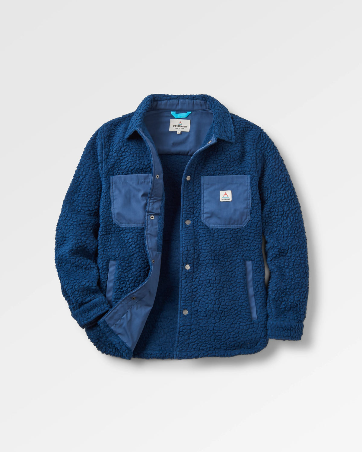 Rappel Sherpa Oversized Shirt - Dark Denim - Flatlay