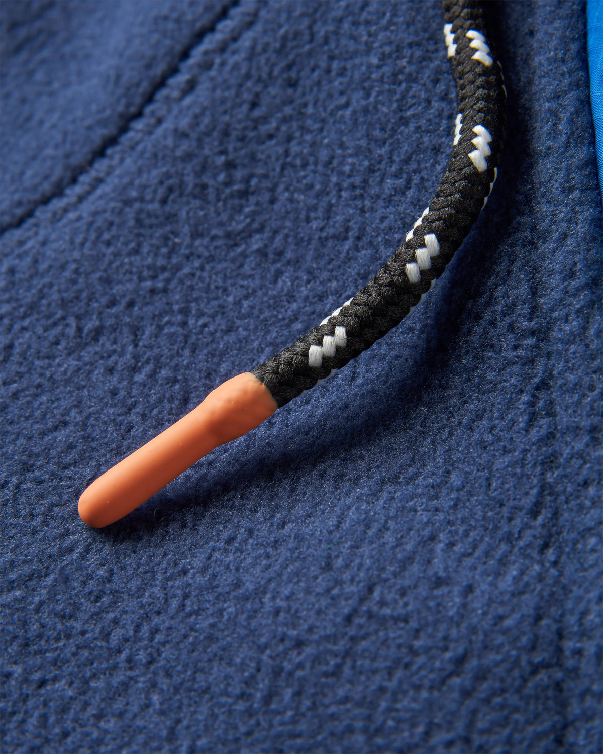 Woodland Hooded 1/2 Zip Polar Fleece - Rich Navy/Grey Marl - Flatlay
