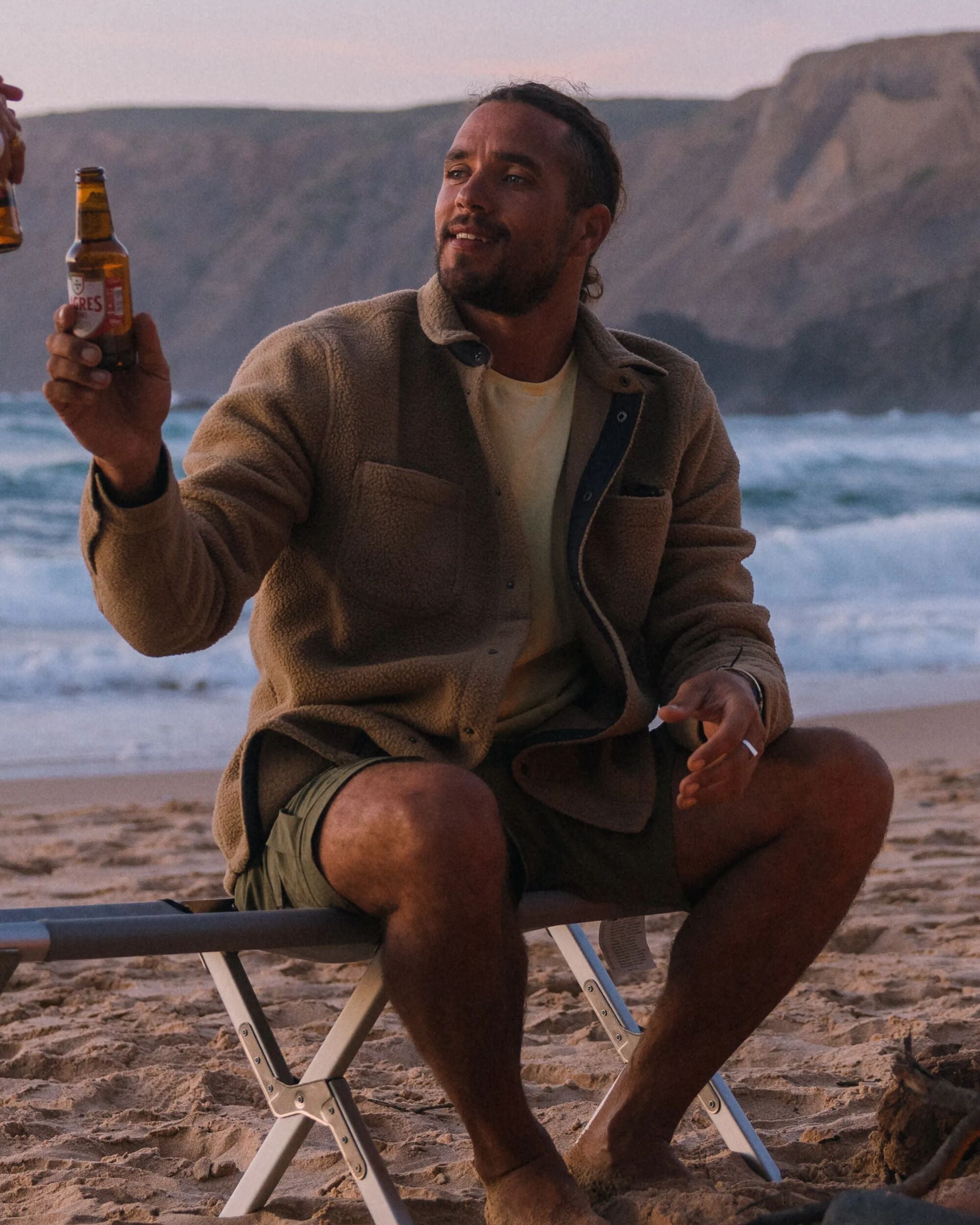 Backcountry Recycled Sherpa Fleece Shirt - Biscuit - Lifestyle