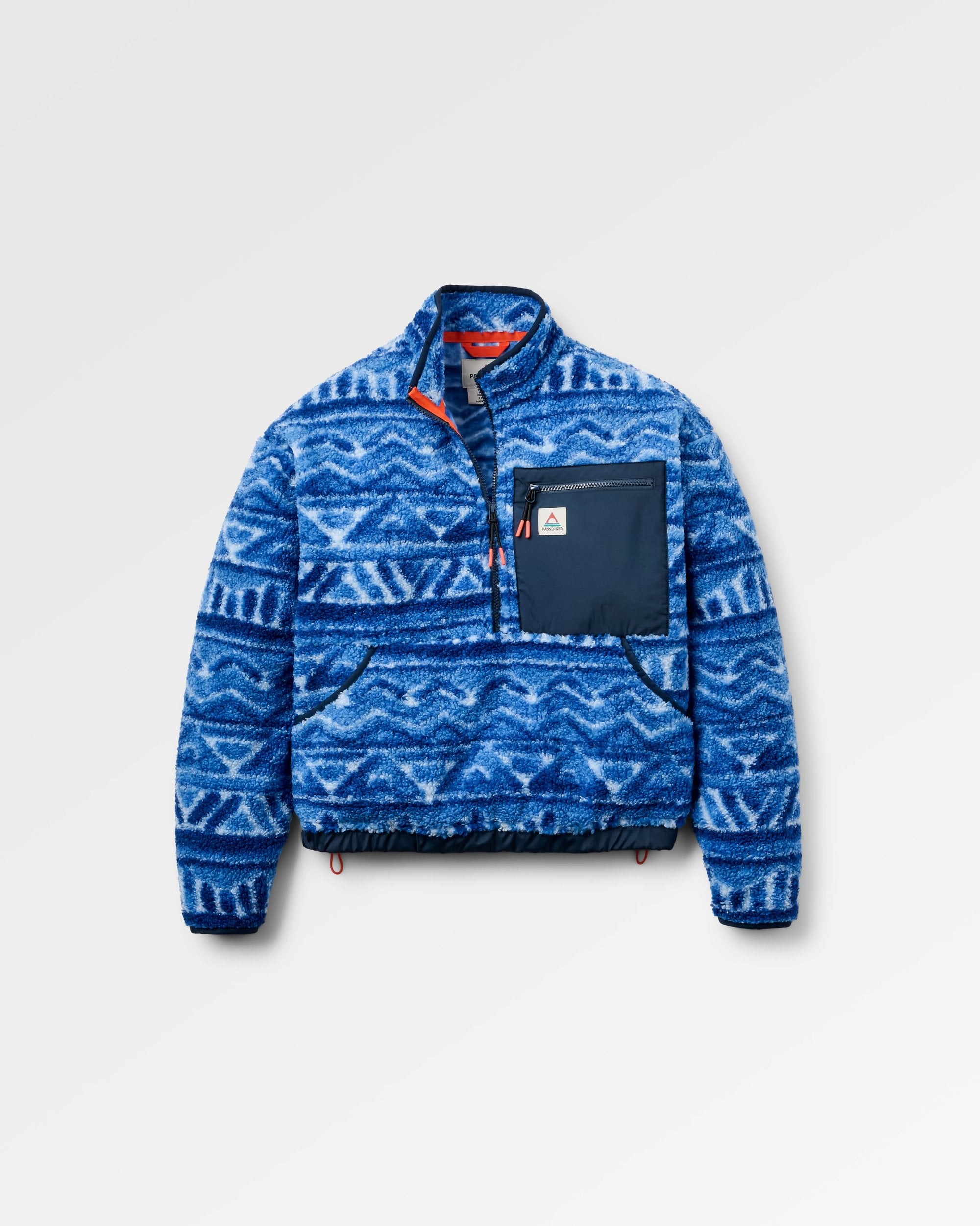 Ravi Sherpa Fleece - Tracks Electric Blue - Flatlay