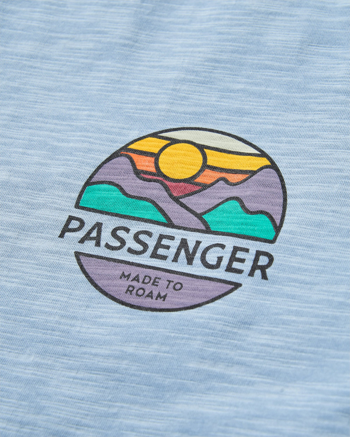 Laidback Recycled Cotton T-Shirt - Faded Denim - Flatlay