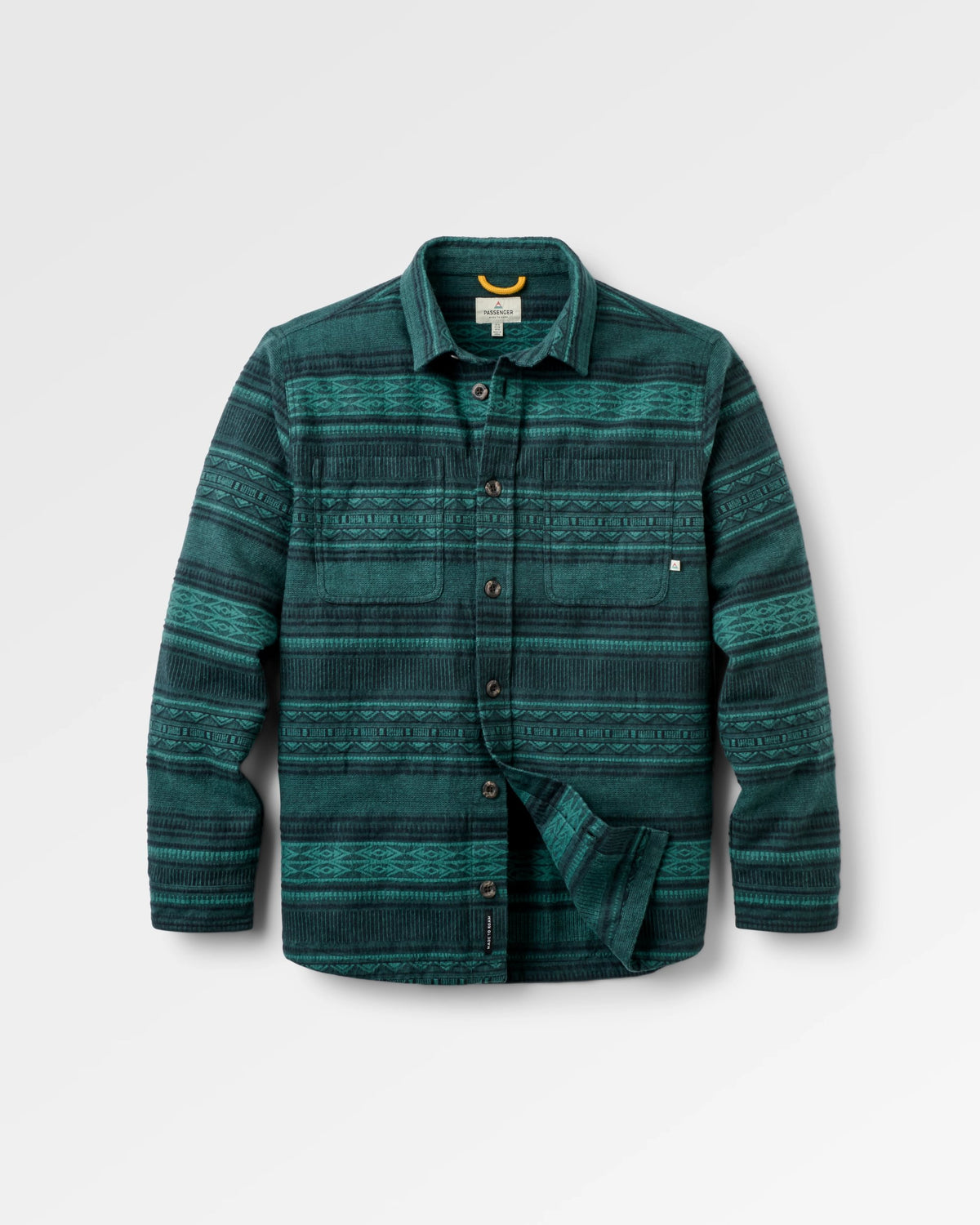 Backcountry Flannel Stripe Shirt - Deep Ocean Jacquard - Flatlay
