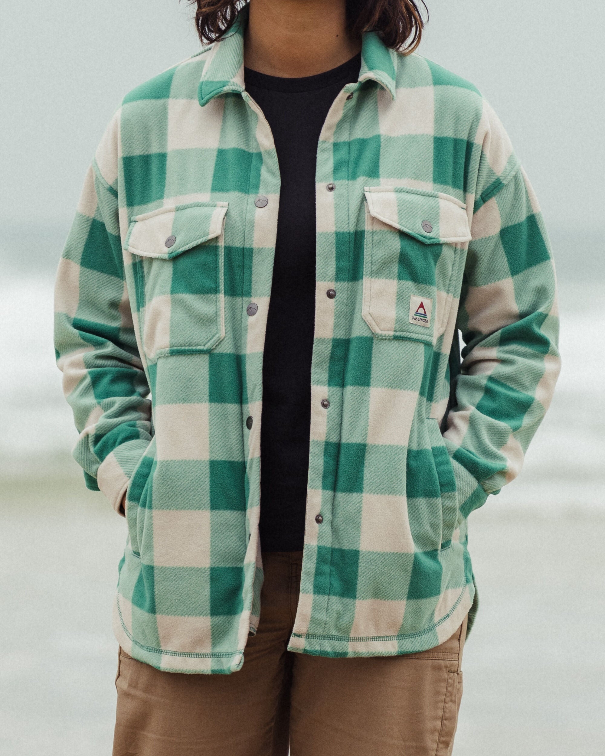 East Recycled Polar Fleece Shirt - Greenlake Buffalo Check - Lifestyle