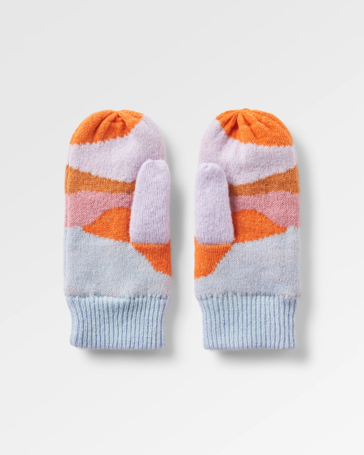 Scenic Fleece Lined Mittens - Scenic Sunrise Orange - Flatlay