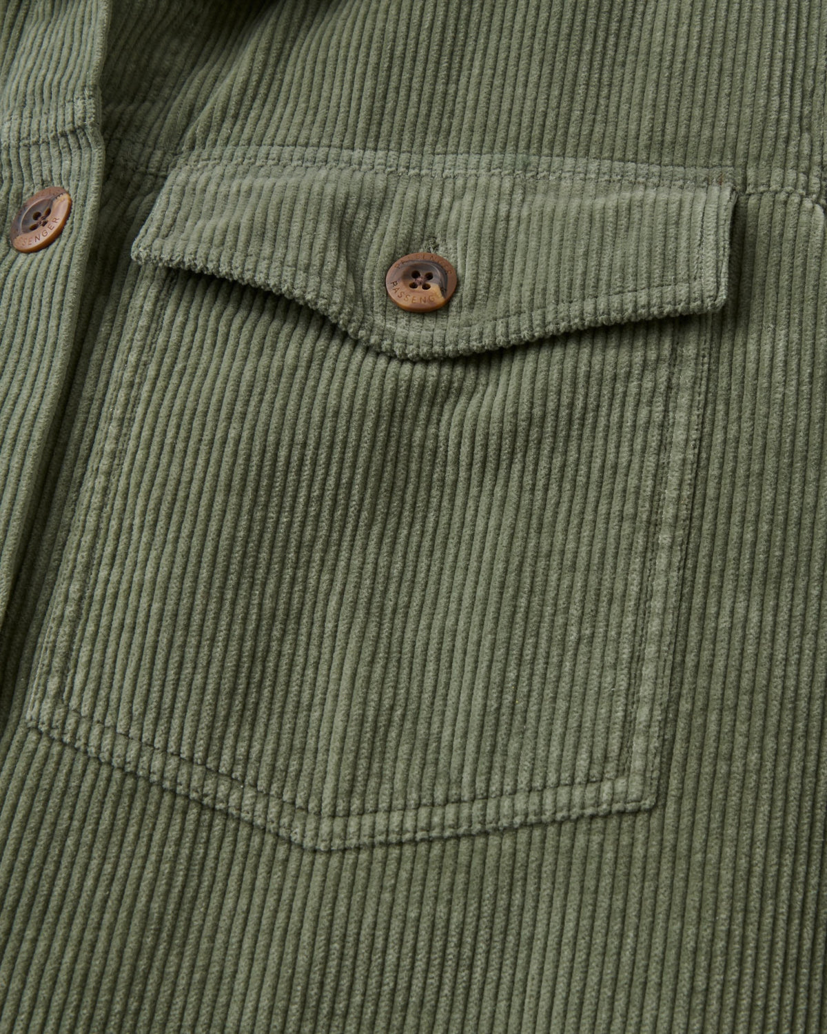 Stella Cord Shirt Dress - Dusty Olive - Flatlay