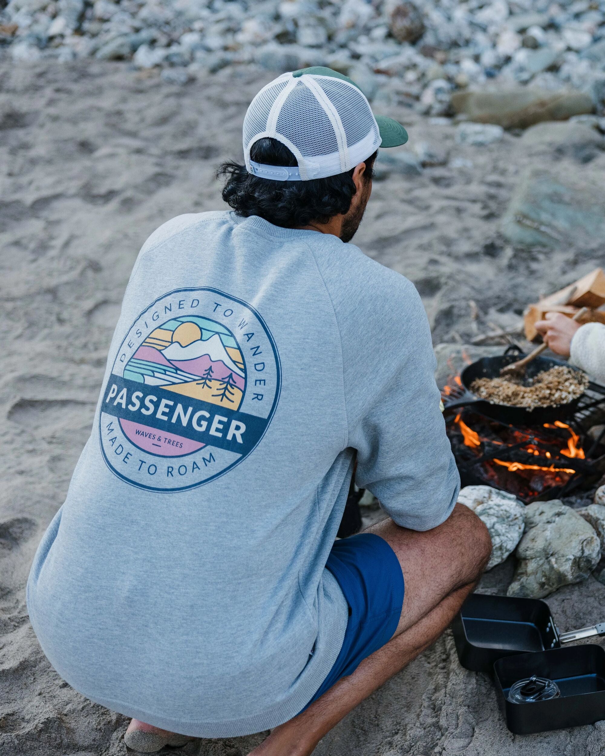 Odyssey Organic Cotton Sweatshirt - Mid Grey Marl - Lifestyle