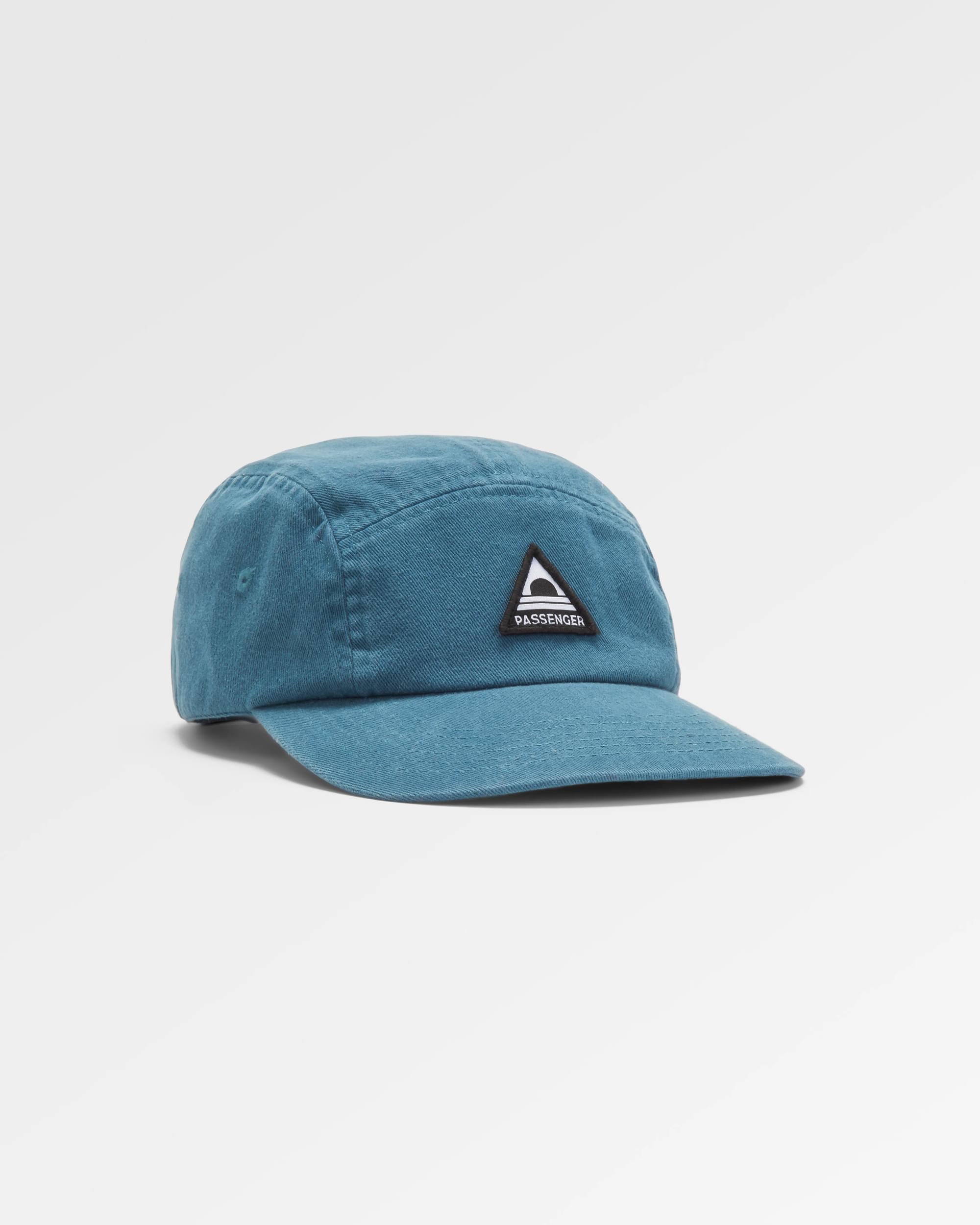 Fixie Recycled 5 Panel Cap - Tidal Blue - Flatlay