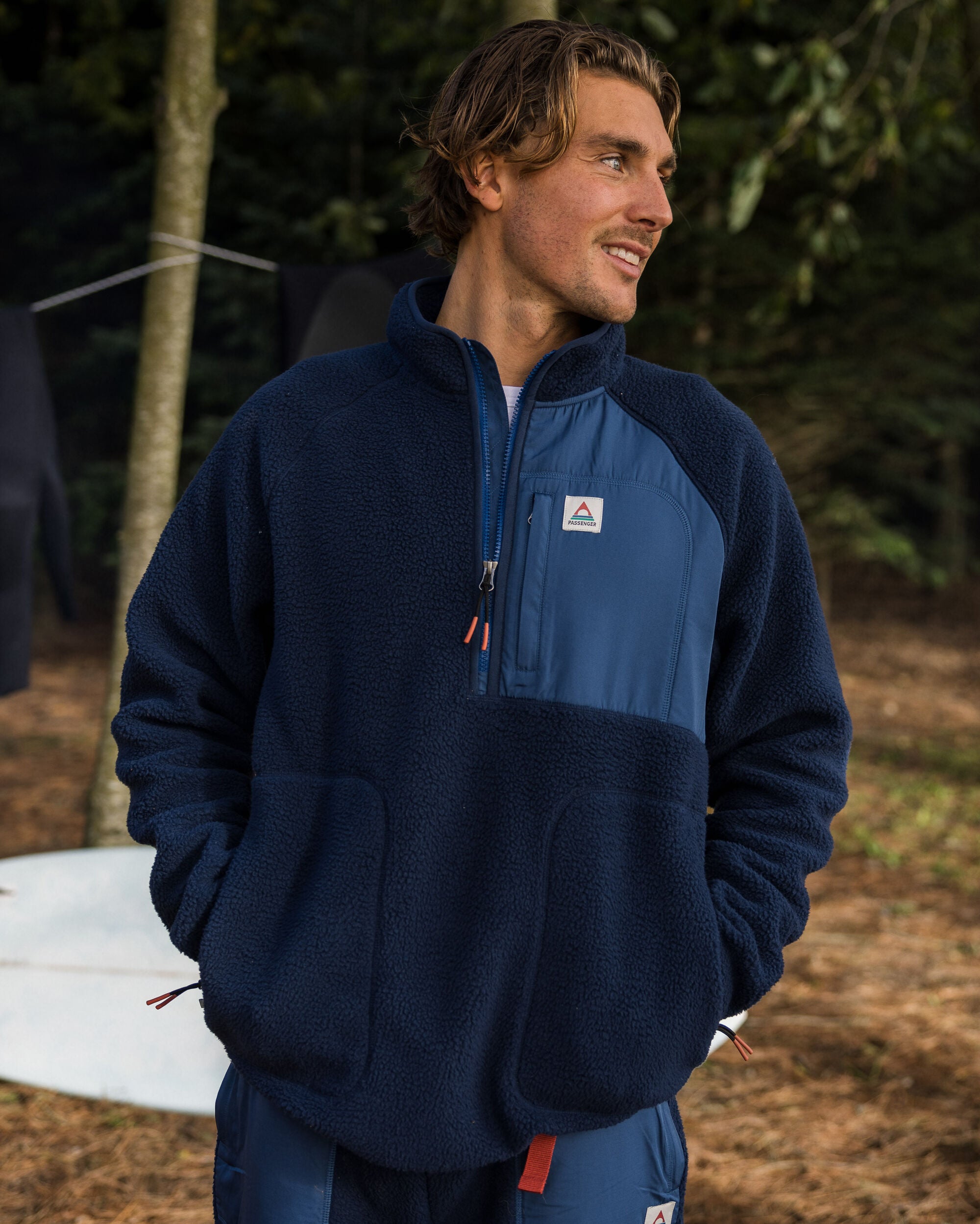 Offgrid 1/2 Zip Sherpa Fleece - Rich Navy - Lifestyle