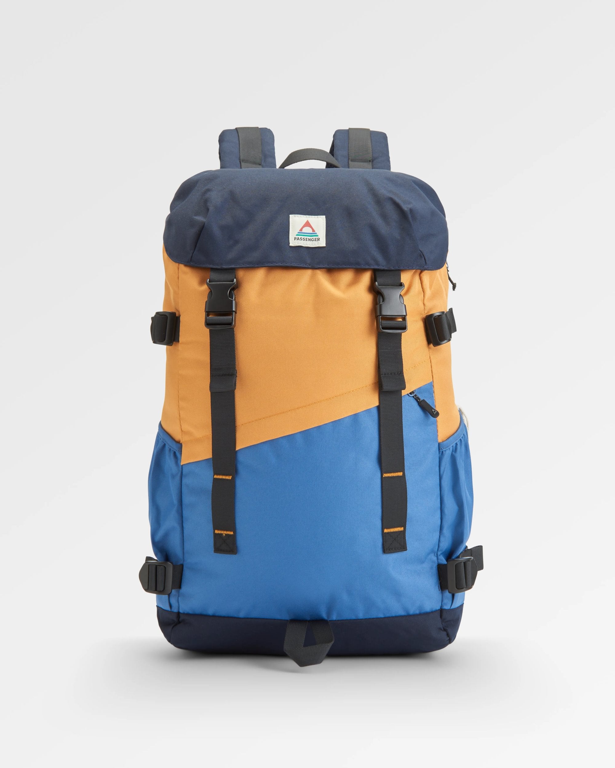 Boondocker Recycled 26L Backpack - Honey/Dark Denim/Rich Navy - Flatlay
