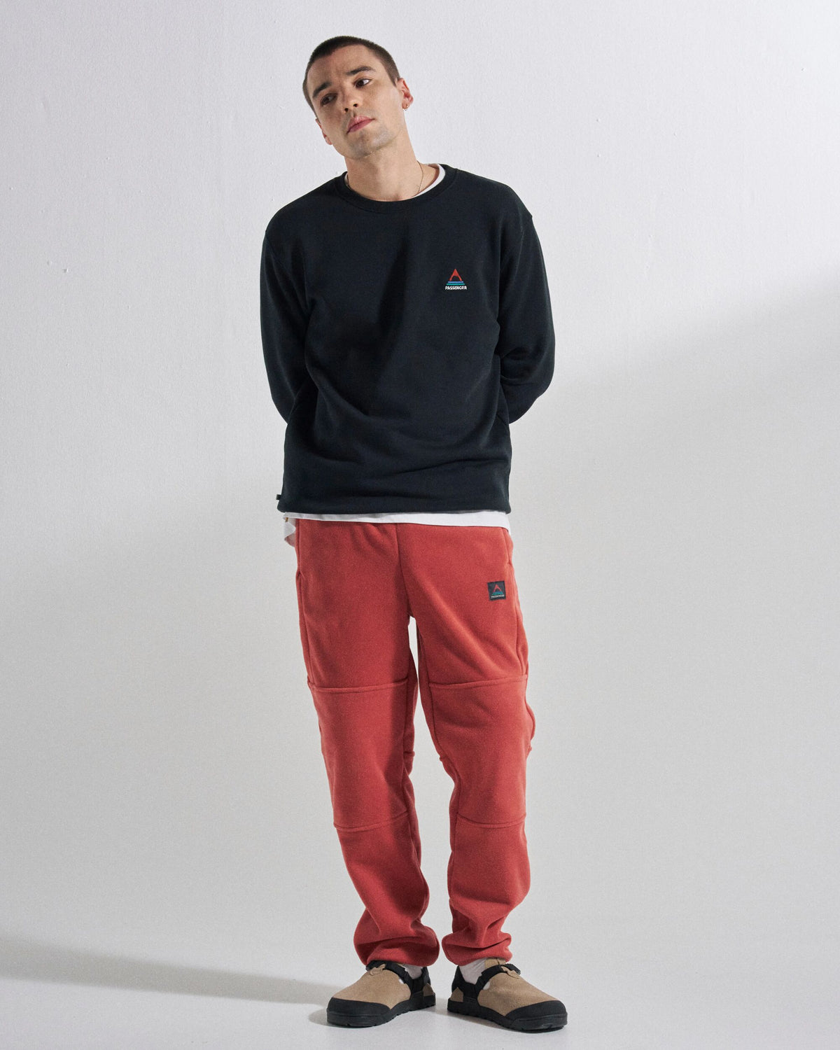Woodland Polartec® Fleece Jogger - Redwood - Studio Model