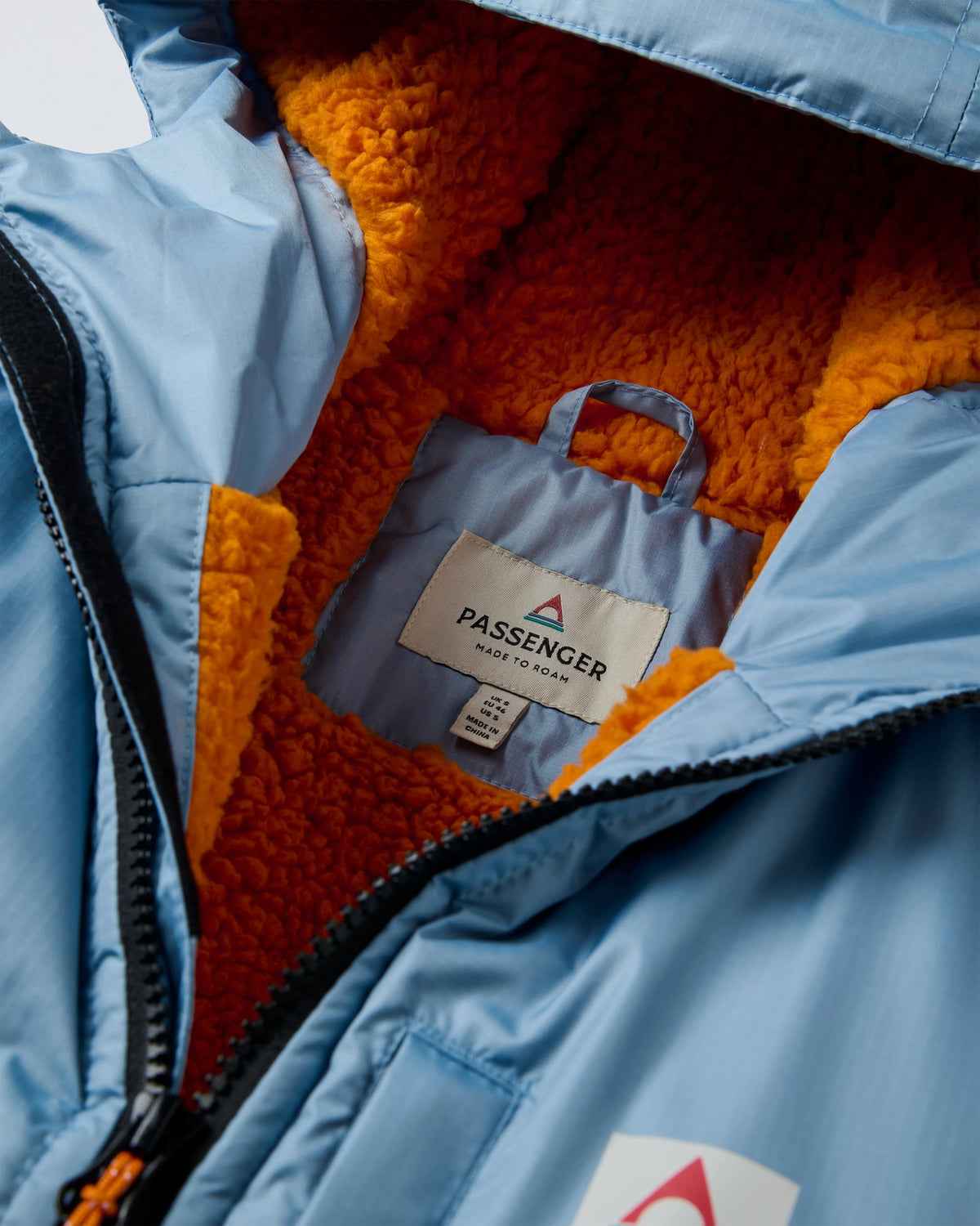 Waves Recycled Sherpa Lined Changing Robe - Faded Denim/Storm Grey - Flatlay