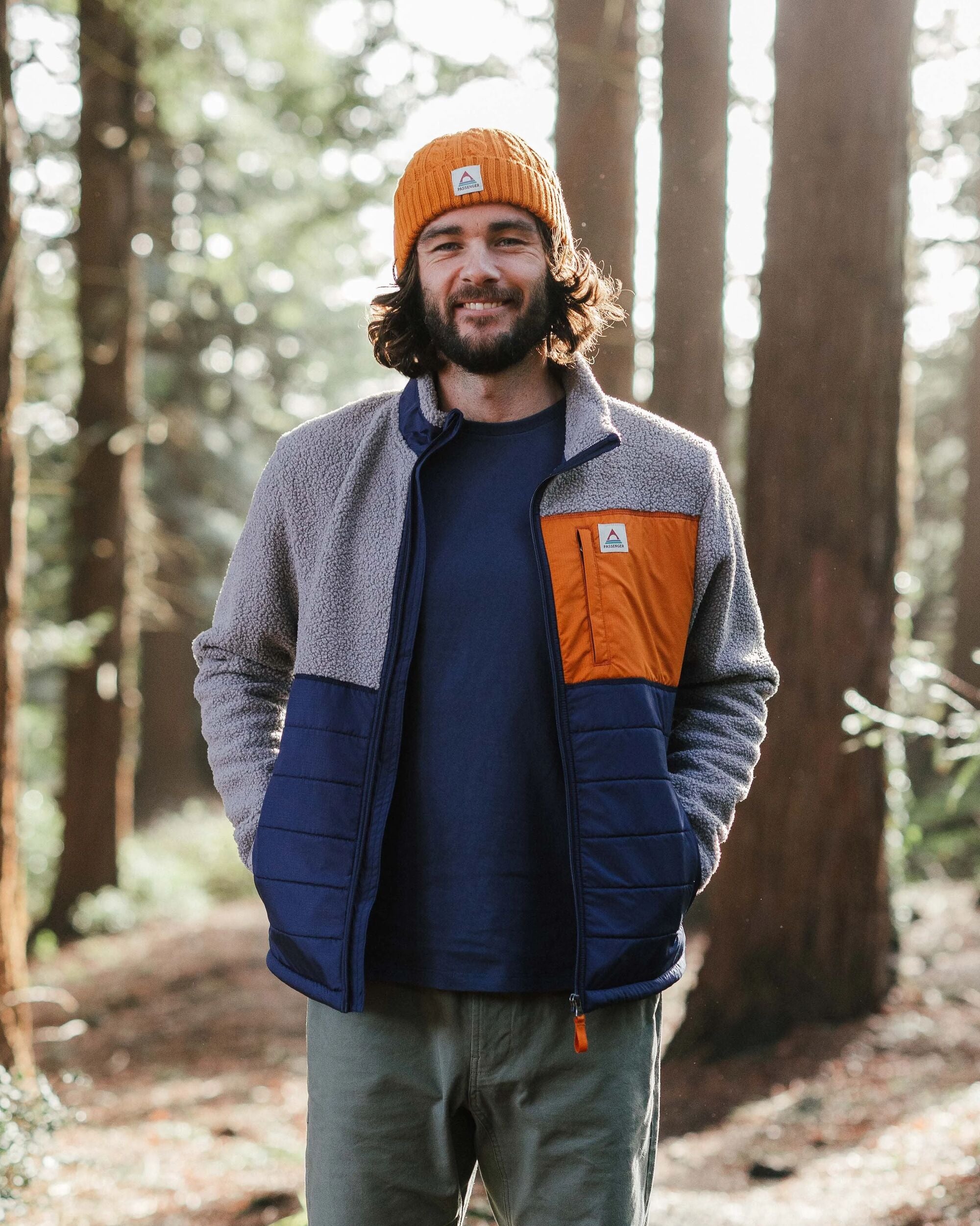 Born Explorer Recycled Polar-Lined Sherpa Fleece - Steel Grey - Lifestyle