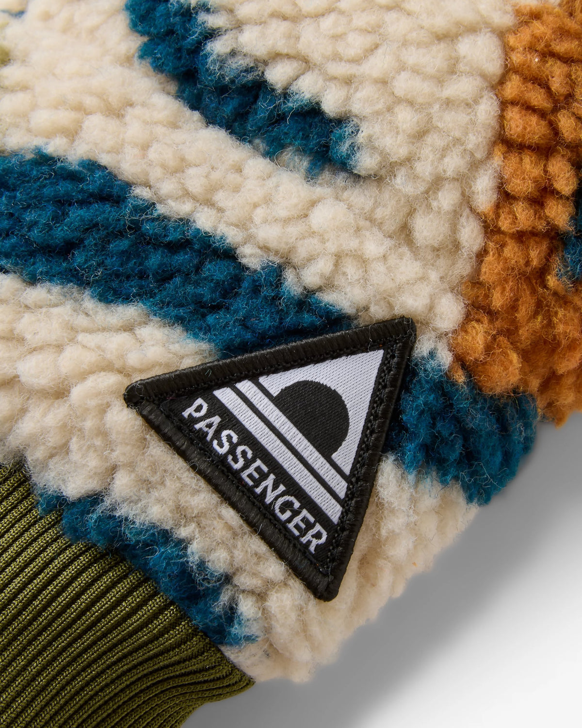 Avalanche Recycled Sherpa Mittens - Abstract Trails Pebble Grey - Flatlay