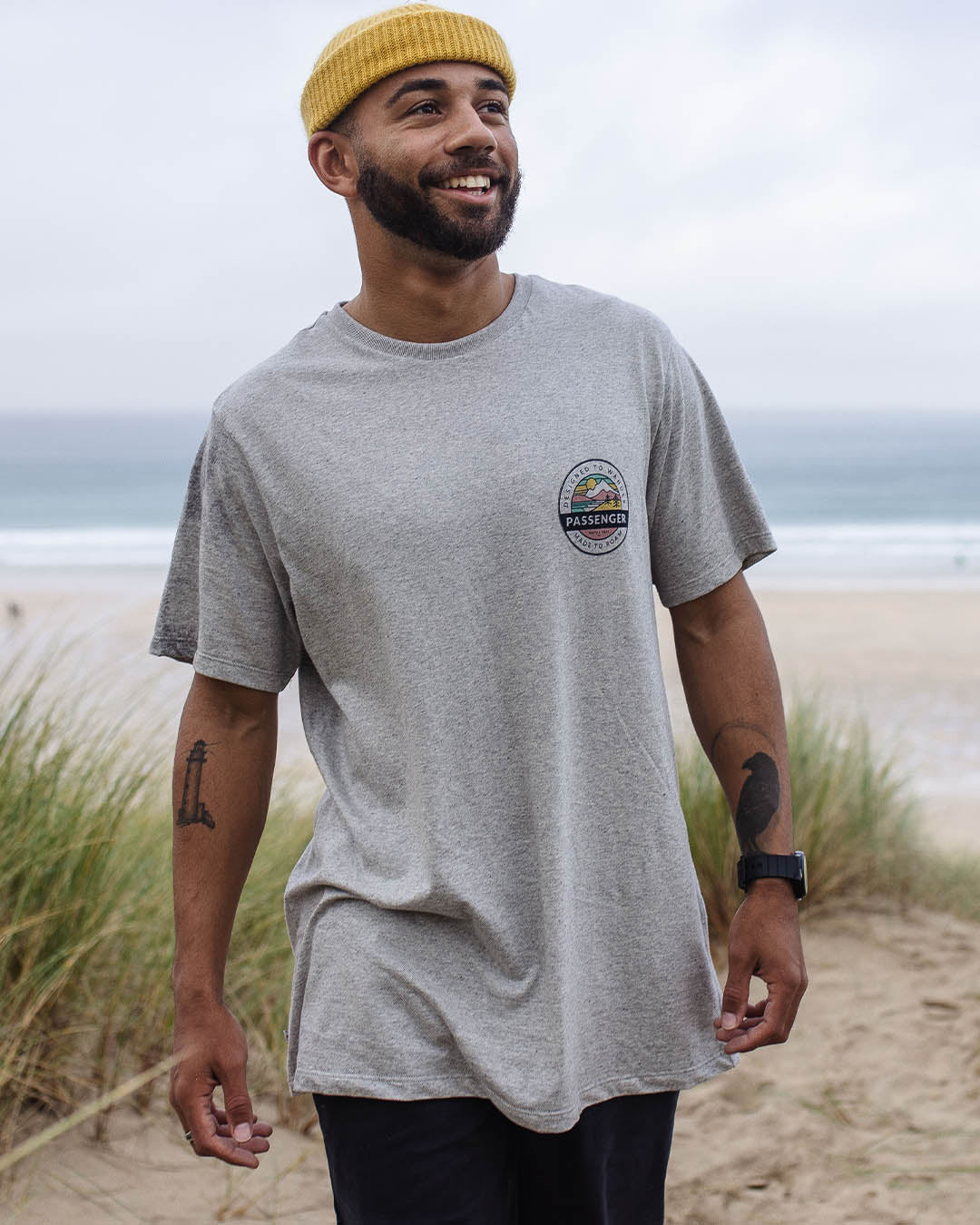 Odyssey Organic Cotton T-Shirt - Grey Marl - Lifestyle
