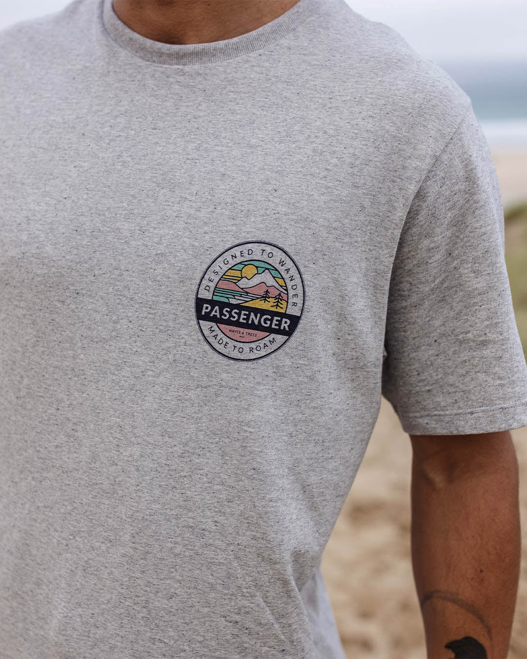 Odyssey Organic Cotton T-Shirt - Grey Marl - Lifestyle
